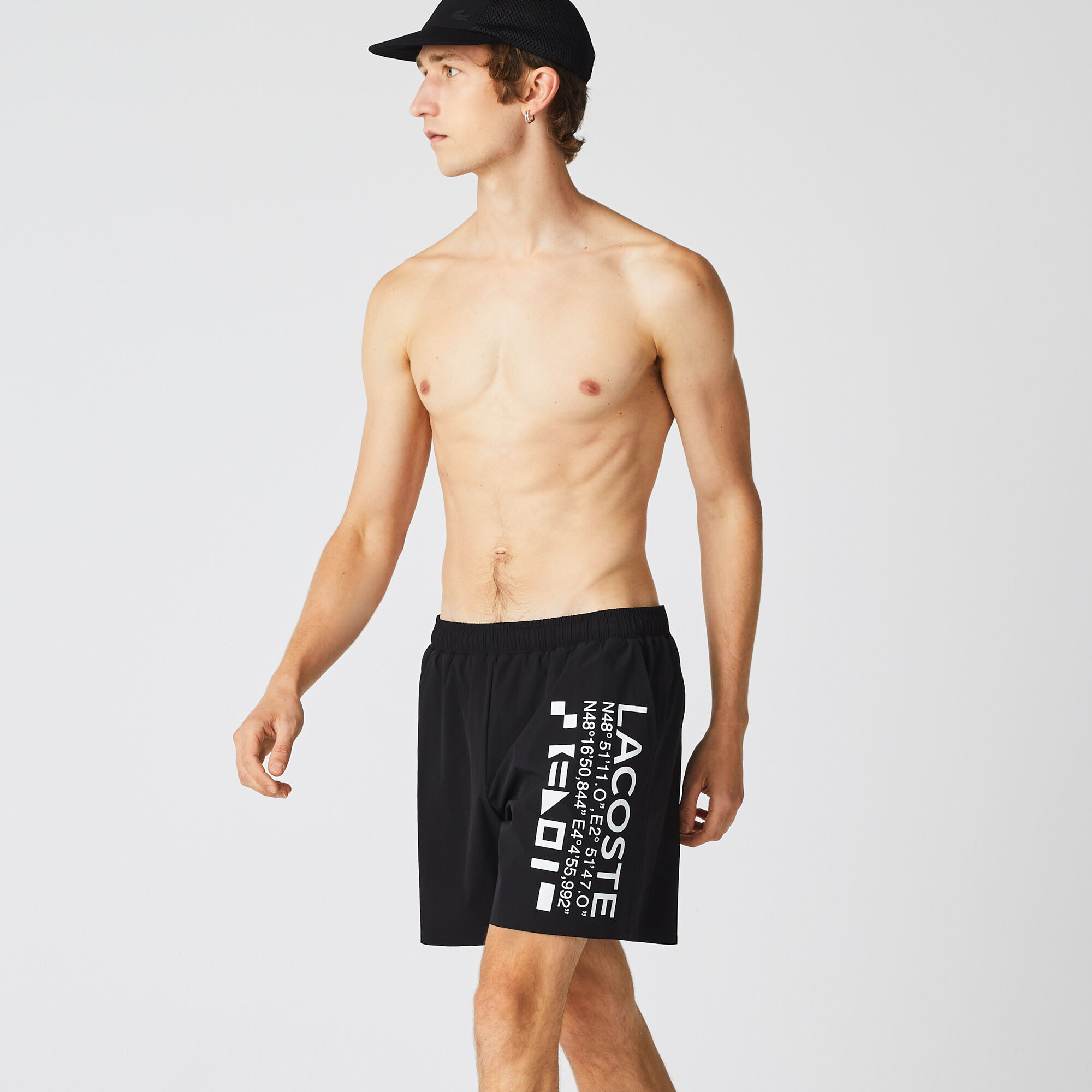 Buy Men s Lacoste Nautical Print Taffeta Swimming Shorts Lacoste SA