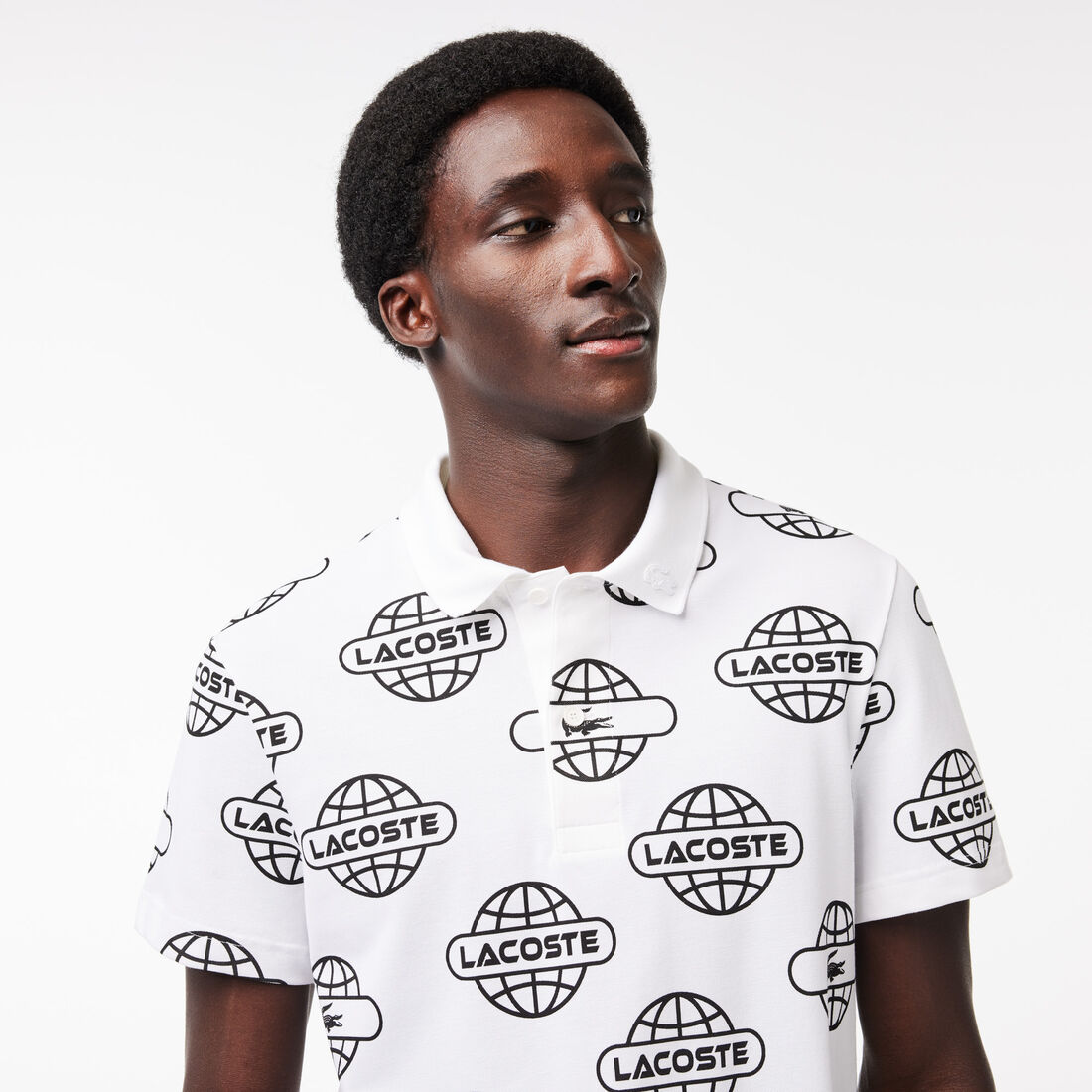 Globe Print Ultralight Pique Lacoste Movement Polo Shirt Globe Print Ultralight Pique Lacoste Movement Polo Shirt