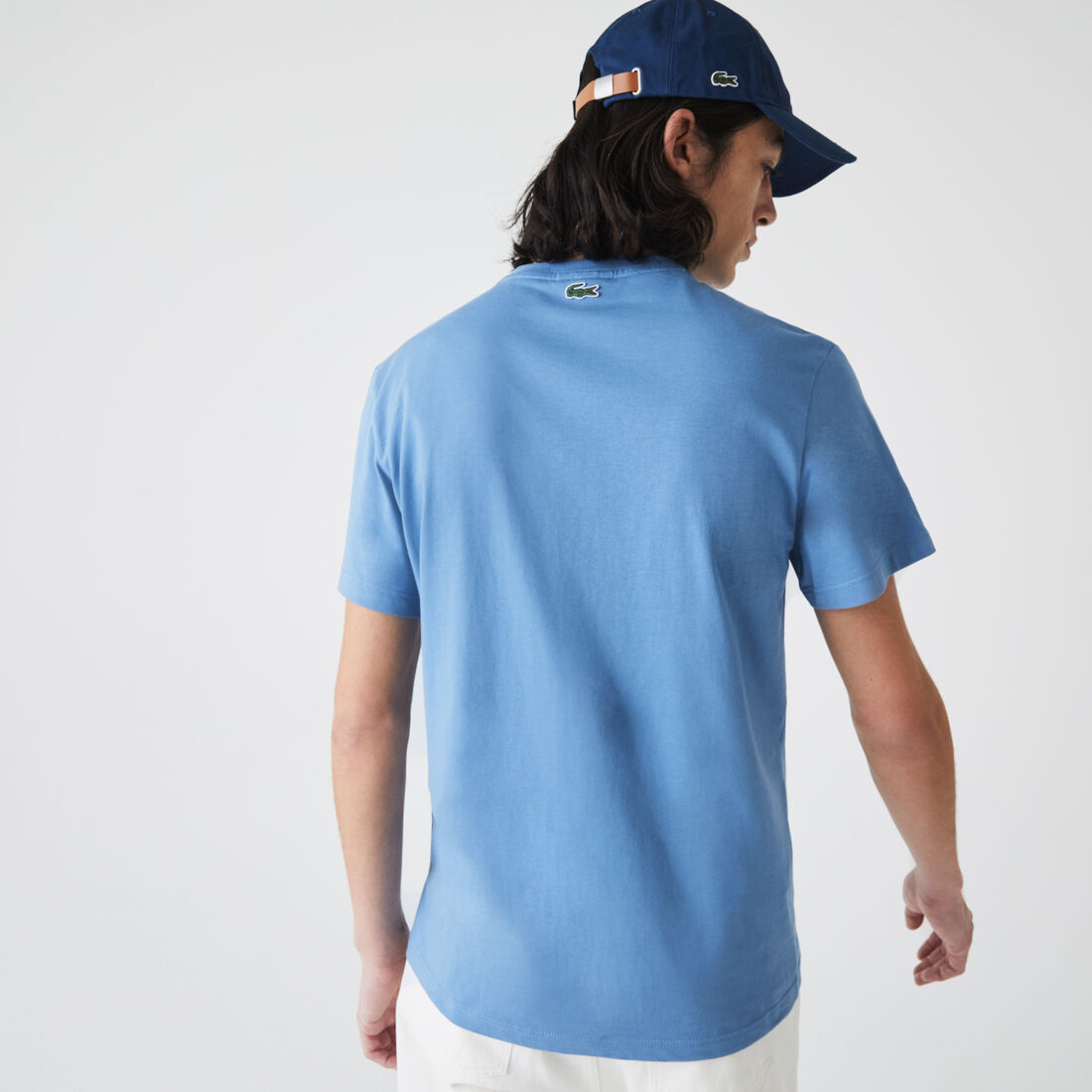 تي شيرت قطن بفتحة رقبة مستديرة للرجال وتطريز التمساح تي شيرت قطن بفتحة رقبة مستديرة للرجال وتطريز التمساح