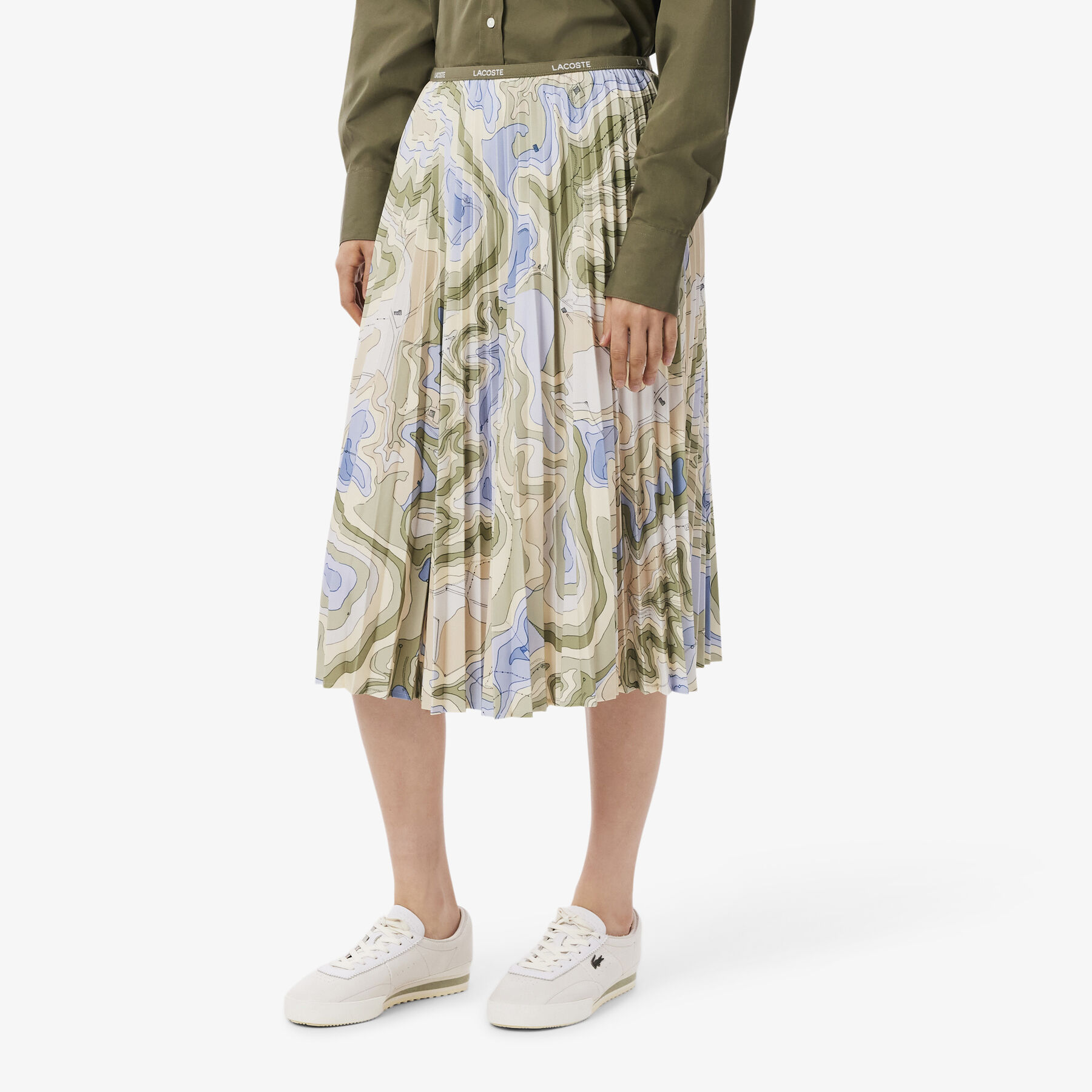 Topography Print Pleated Skirt lacoste topography print pleated skirt
