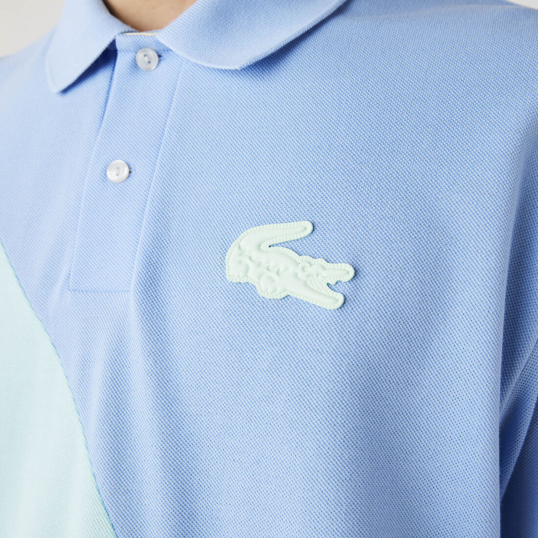 Unisex Lacoste LIVE Loose Fit Colorblock Cotton Piqué Polo Unisex Lacoste LIVE Loose Fit Colorblock Cotton Piqué Polo