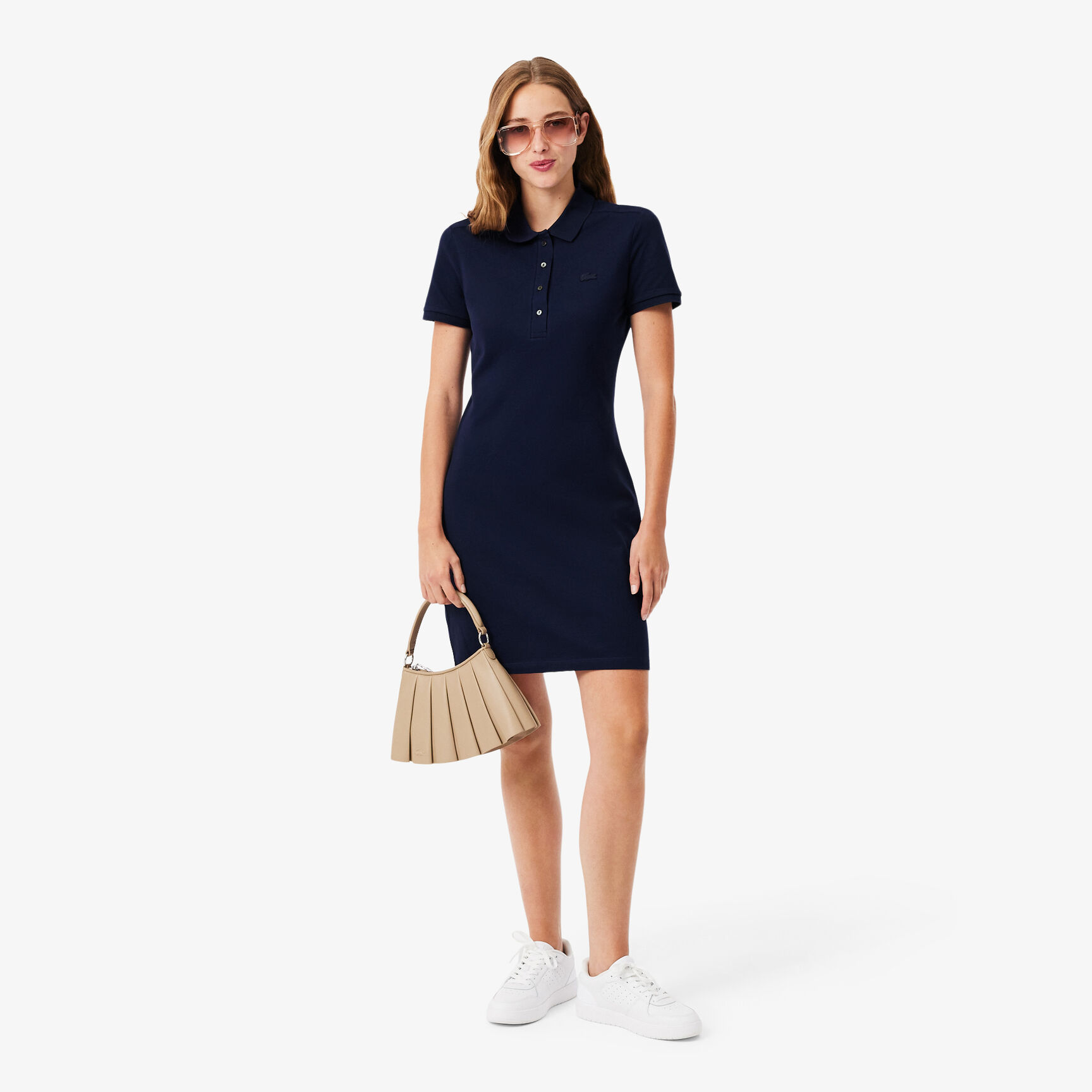 Slim Fit Stretch Petit Pique Polo Dress