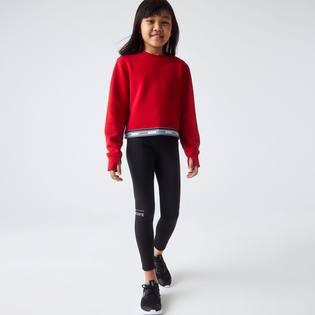 لغينغز لاكوست بخصر منقوش للبنات لغينغز لاكوست بخصر منقوش للبنات