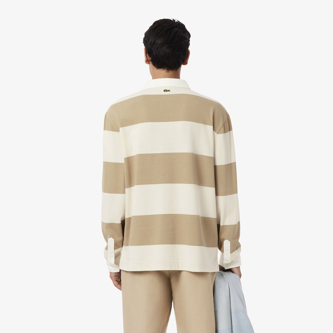 قميص بولو مخطط للرجبي بقصّة مريحة قميص بولو مخطط للرجبي بقصّة مريحة