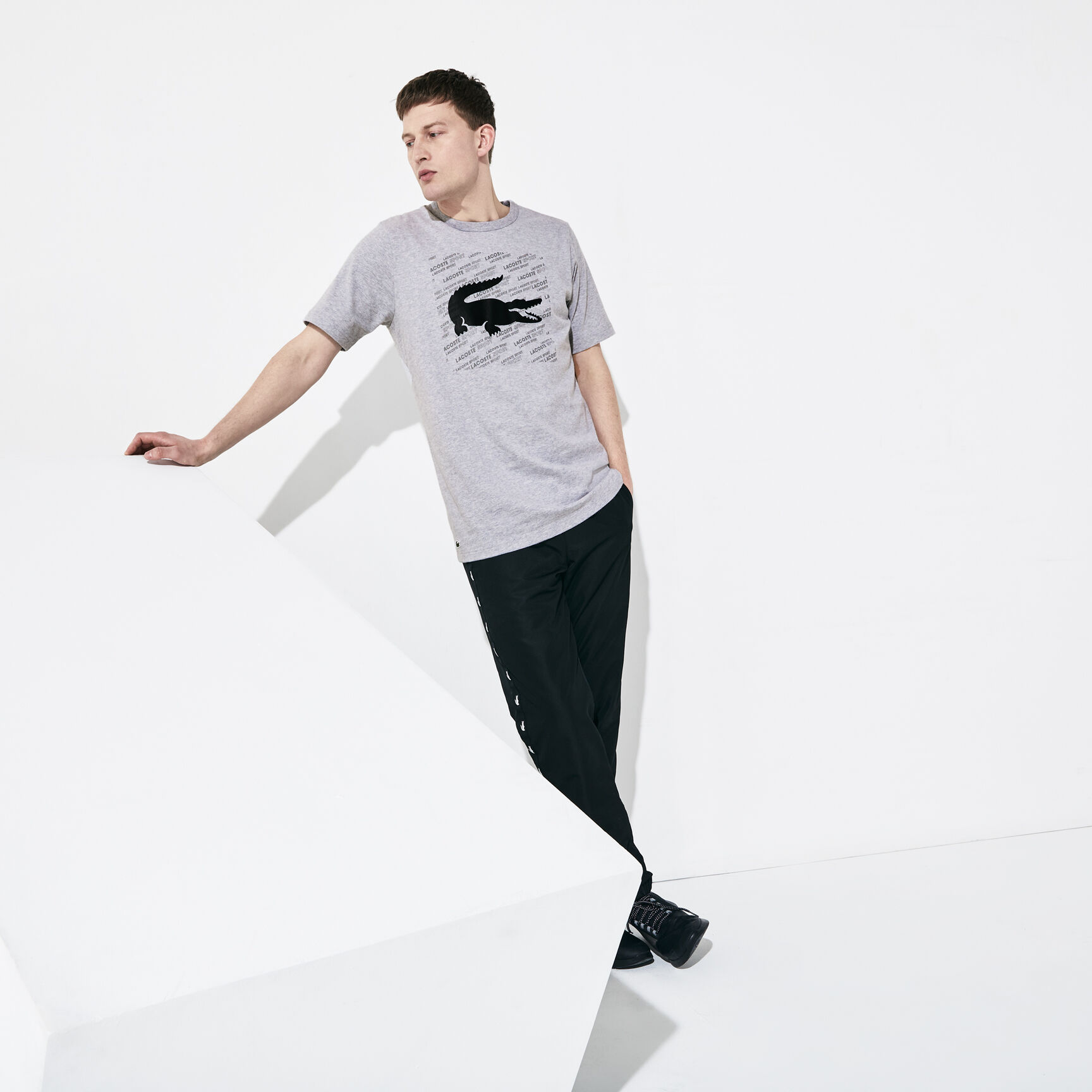 Men's Lacoste SPORT Reflective Crocodile Print Cotton T-shirt Men's Lacoste SPORT Reflective Crocodile Print Cotton T-shirt