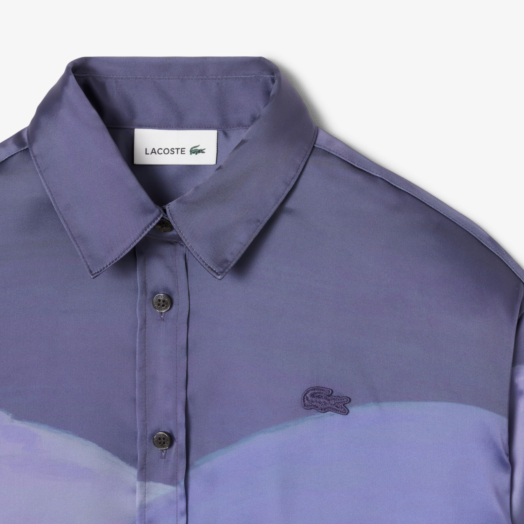 Oversized Landscape Print Satin Shirt