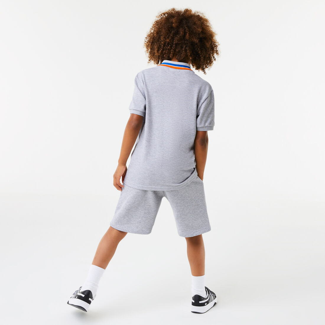 Boys' Lacoste Tricolour Collar Cotton Petit Pique Polo Boys' Lacoste Tricolour Collar Cotton Petit Pique Polo