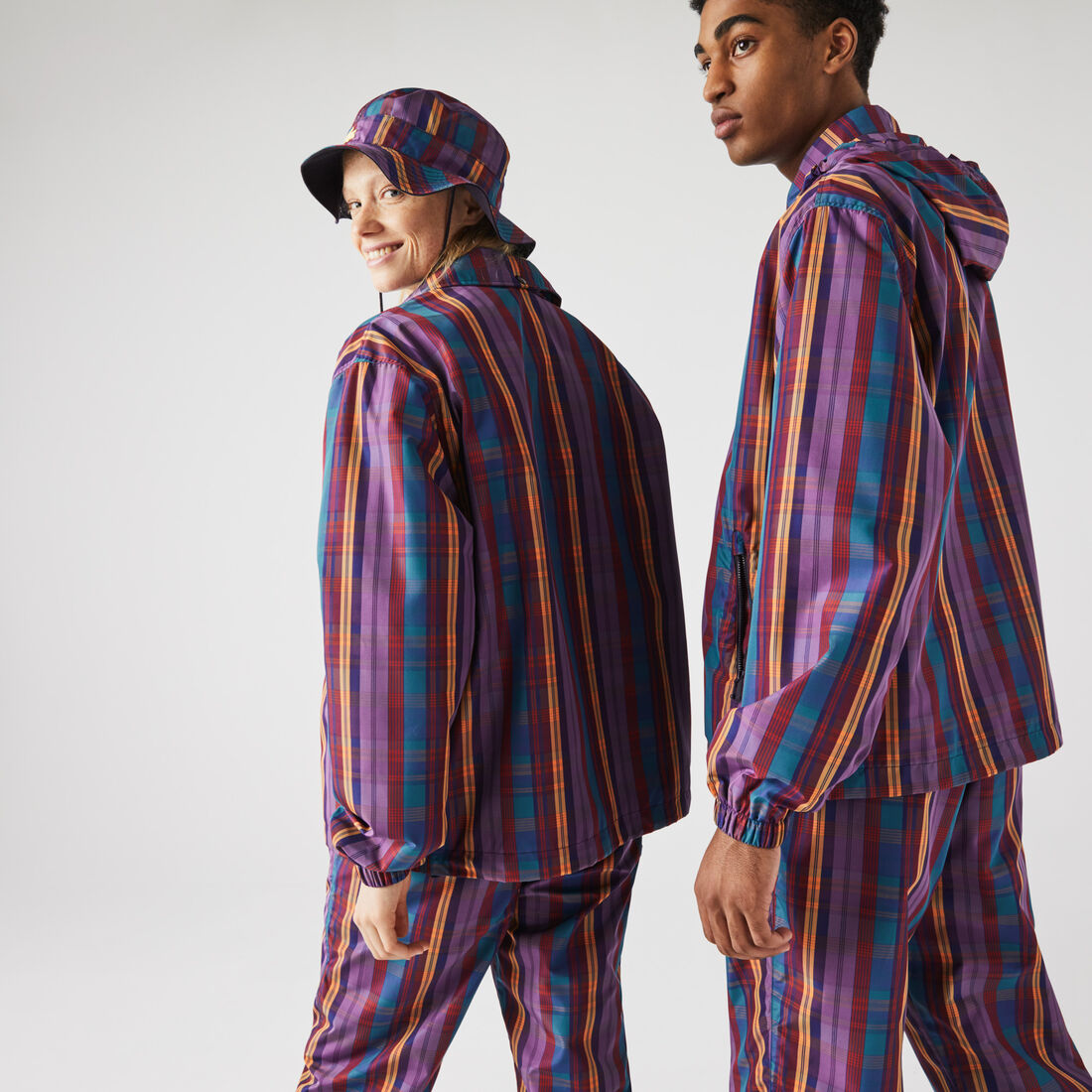 سترة واقية من الرياح كاروهات بسحاب للجنسين مجموعة Lacoste LIVE سترة واقية من الرياح كاروهات بسحاب للجنسين مجموعة Lacoste LIVE