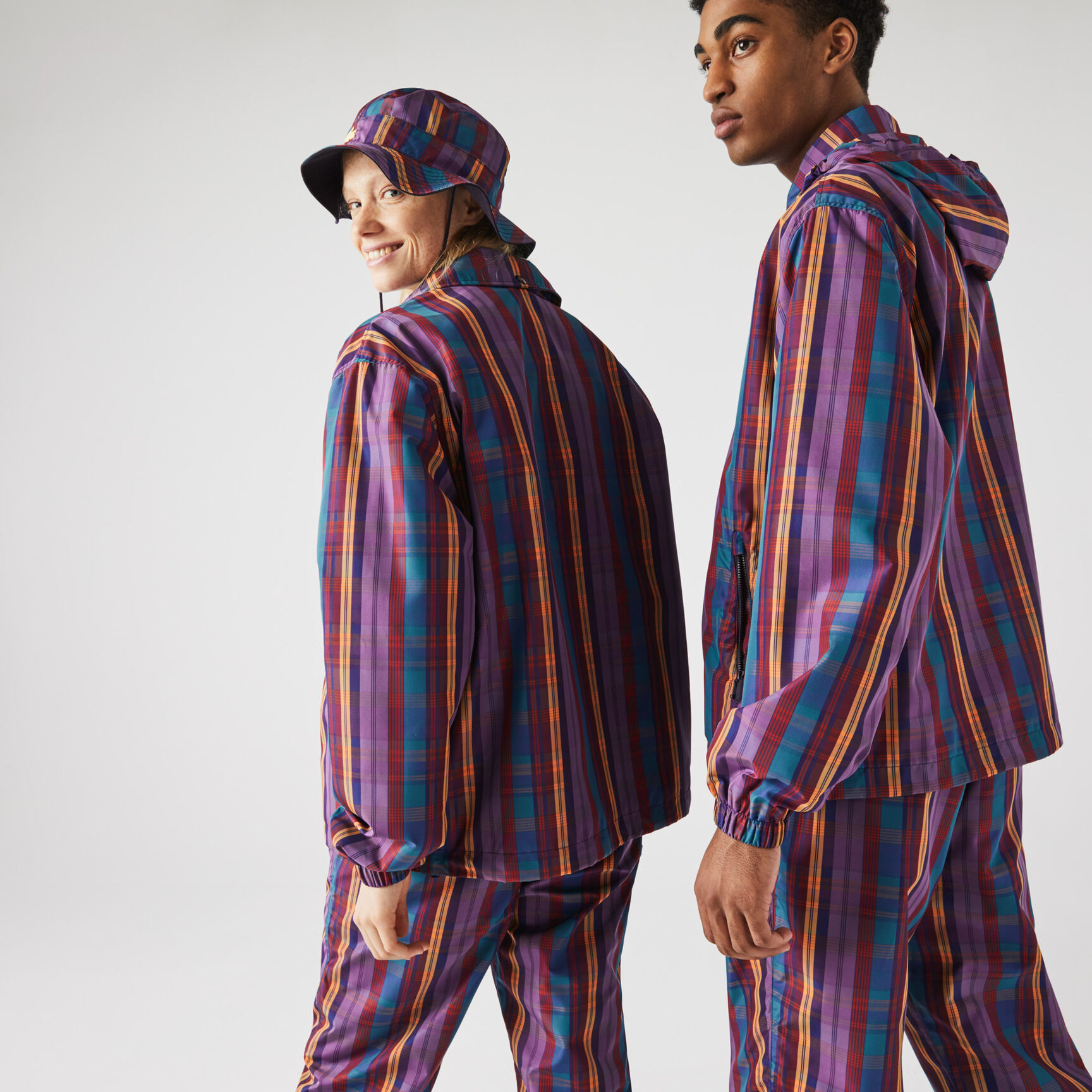 سترة واقية من الرياح كاروهات بسحاب للجنسين مجموعة Lacoste LIVE سترة واقية من الرياح كاروهات بسحاب للجنسين مجموعة Lacoste LIVE