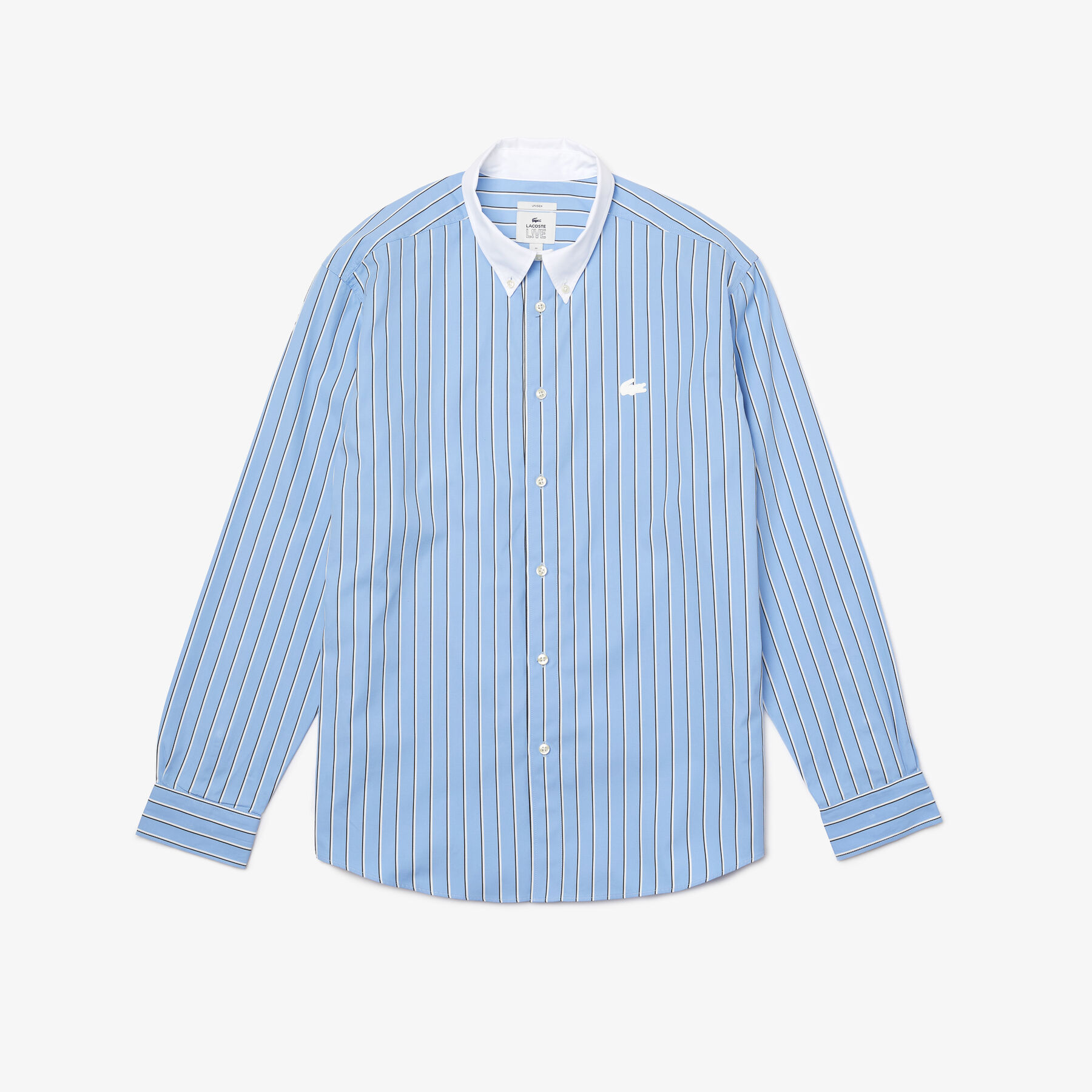 لاكوست قميص قطن مقلم مجموعة lacoste live للجنسين
