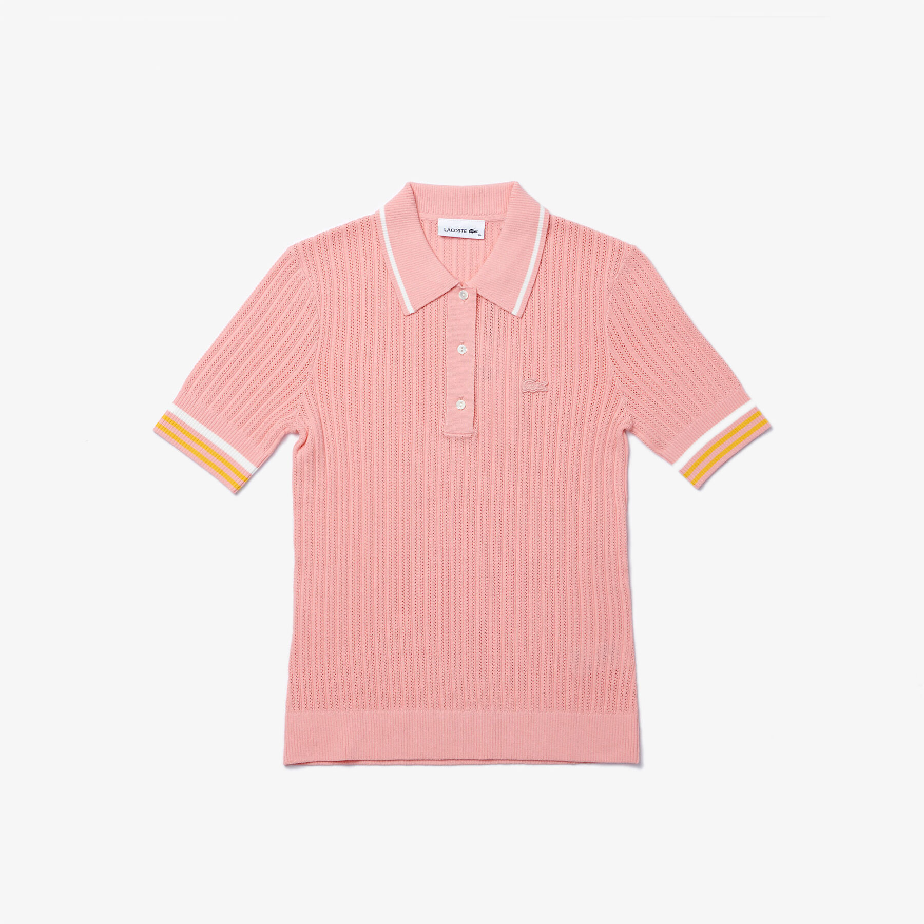 Women’s Lacoste Slim Fit Striped Sleeve Knit Polo Shirt women s lacoste slim fit striped sleeve knit polo shirt