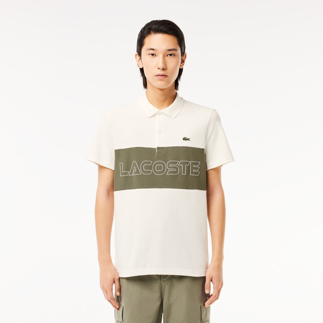 Regular Fit Stretch Pique Colourblock Polo Shirt