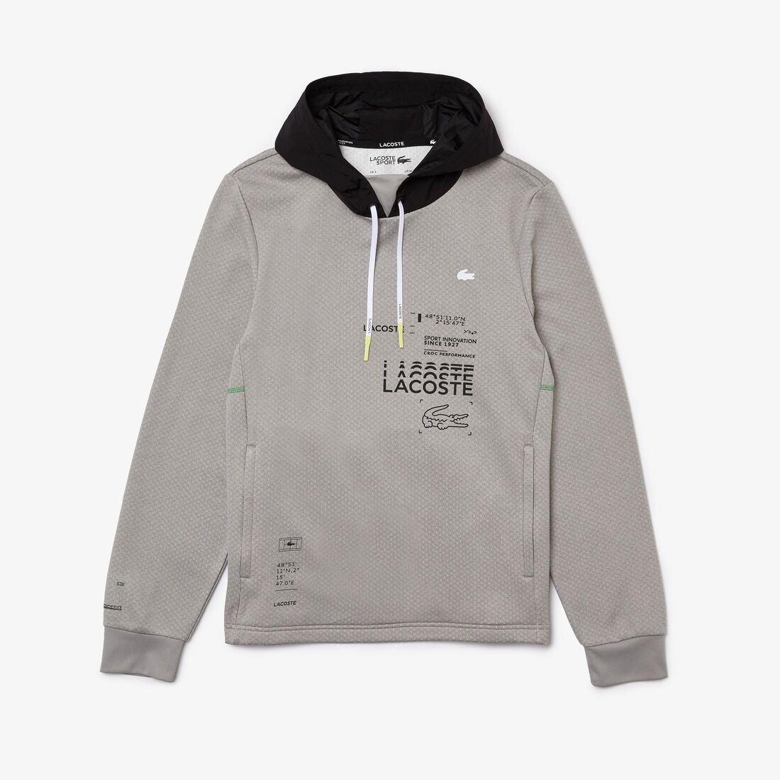 جاكيت بغطاء رأس نايلون بلون مغاير للرجال مجموعة Lacoste SPORT جاكيت بغطاء رأس نايلون بلون مغاير للرجال مجموعة Lacoste SPORT