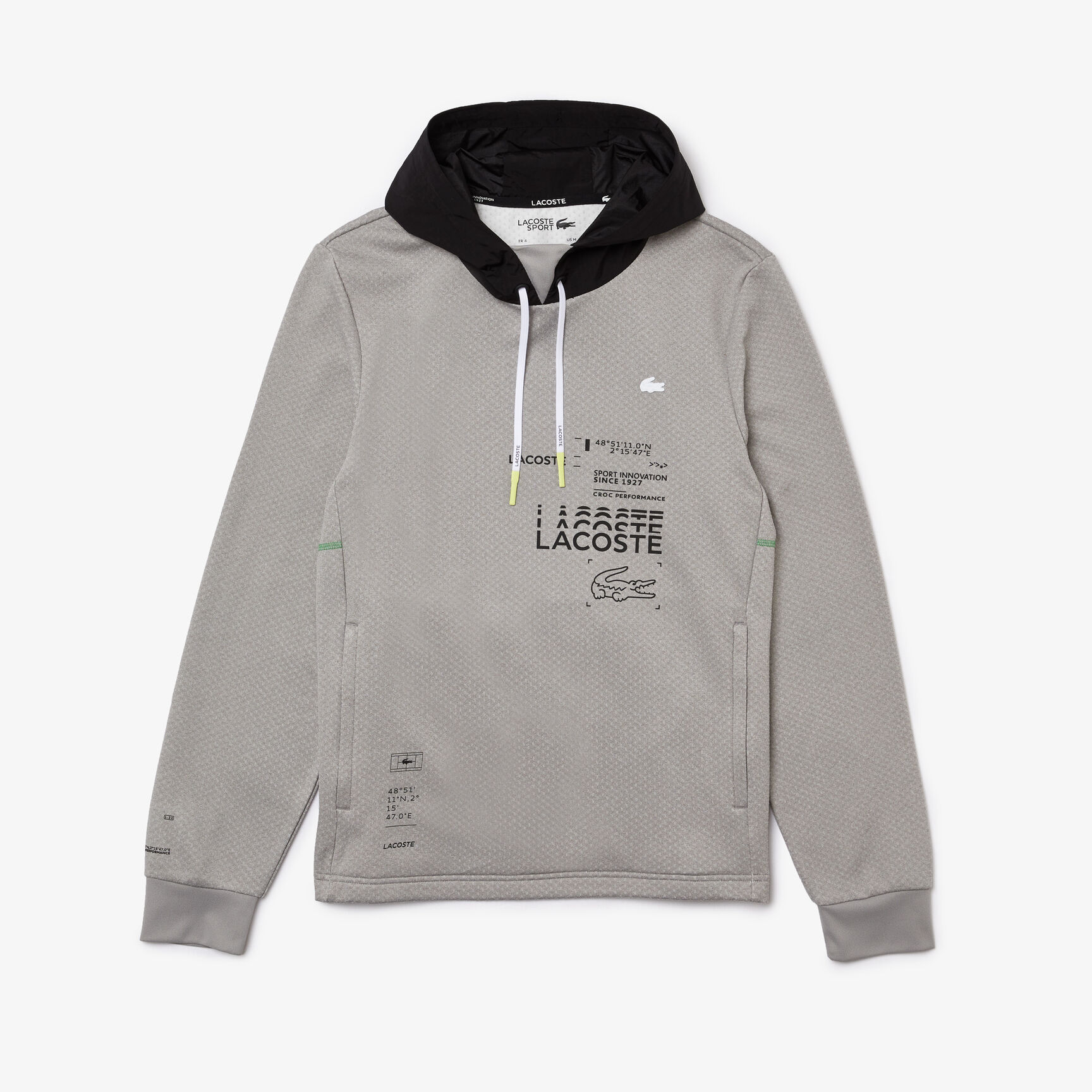 جاكيت بغطاء رأس نايلون بلون مغاير للرجال مجموعة Lacoste SPORT جاكيت بغطاء رأس نايلون بلون مغاير للرجال مجموعة Lacoste SPORT