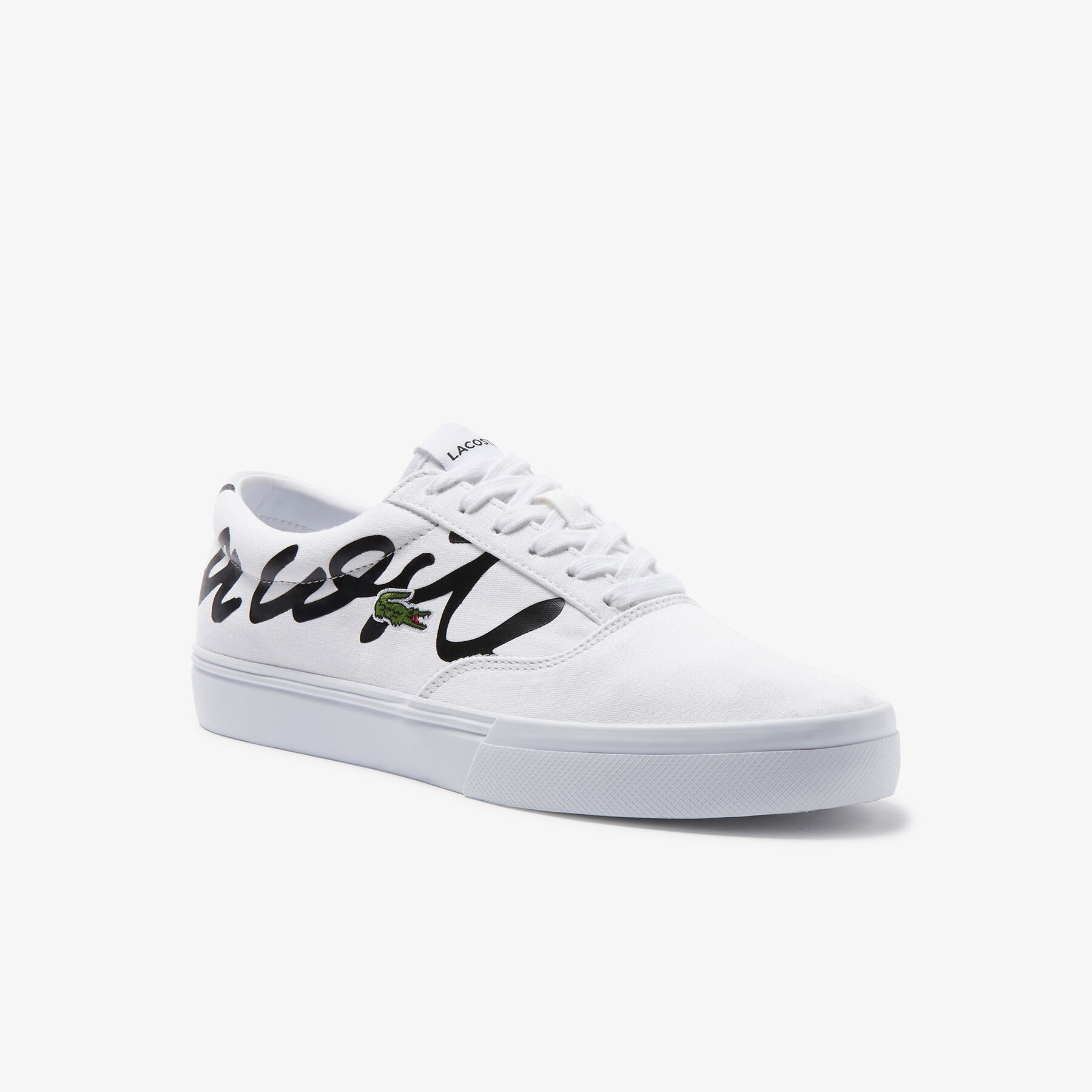 Men's Jump Serve Lace Canvas Logo Signature Trainers lacoste men s jump serve lace canvas logo signature trainers