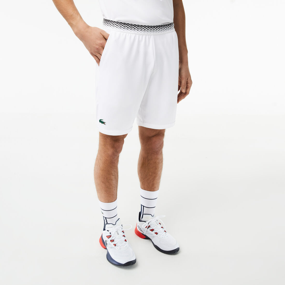 شورت قماش شبكي للرجال مجموعة Lacoste Tennis x Daniil Medvedev شورت قماش شبكي للرجال مجموعة Lacoste Tennis x Daniil Medvedev