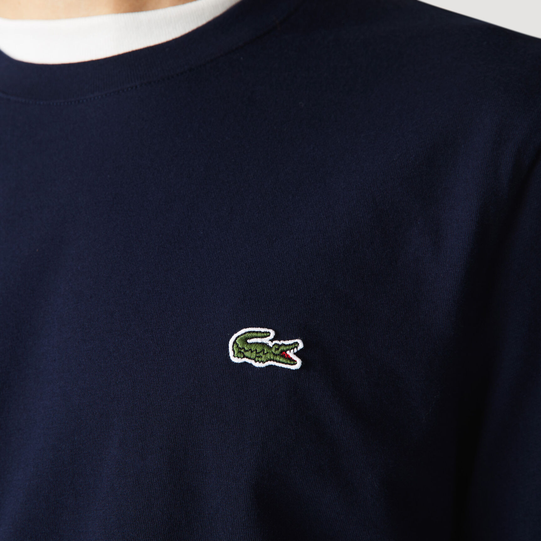 Men's Crew Neck Print Striped Cotton T-shirt