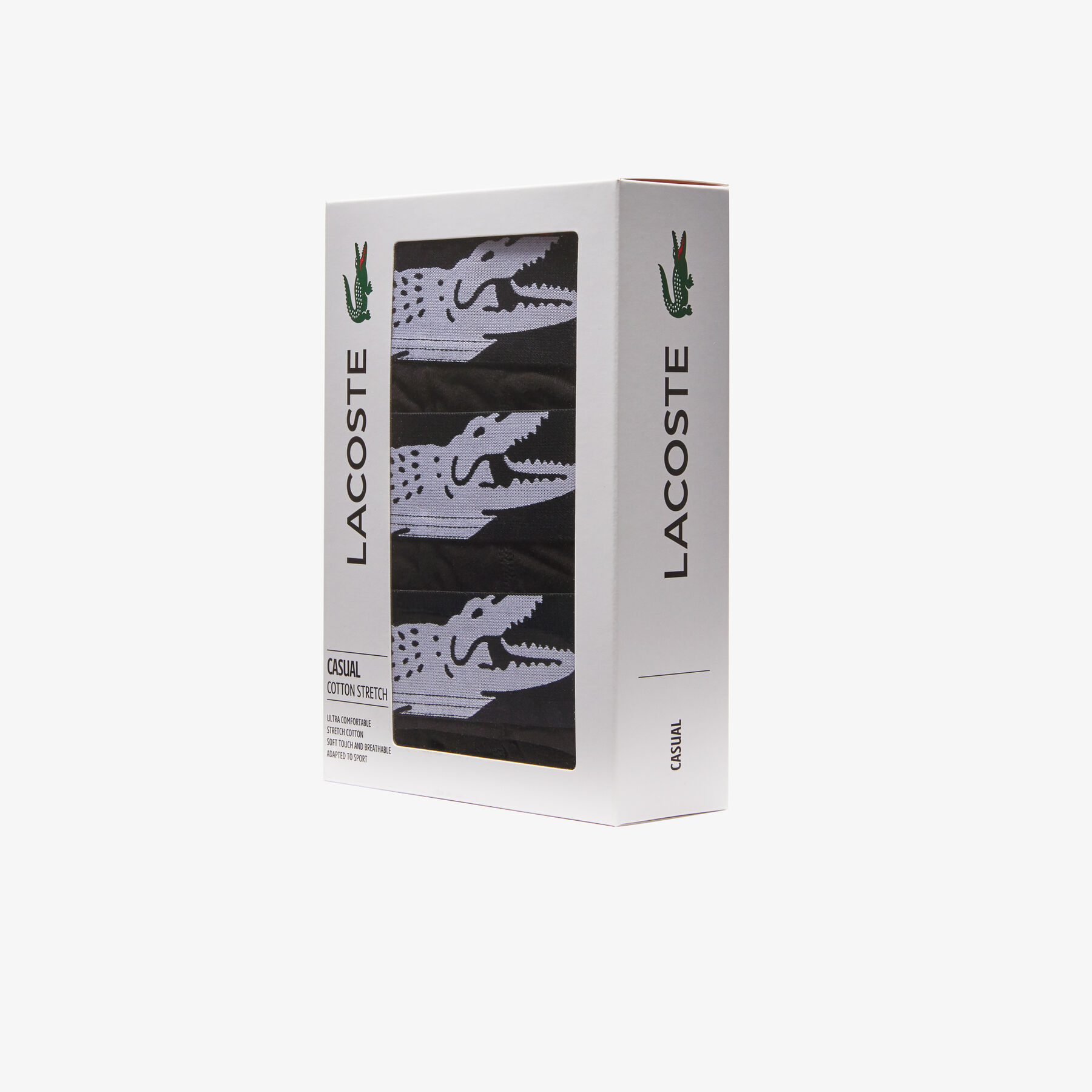 men s lacoste crocodile print trunk three pack