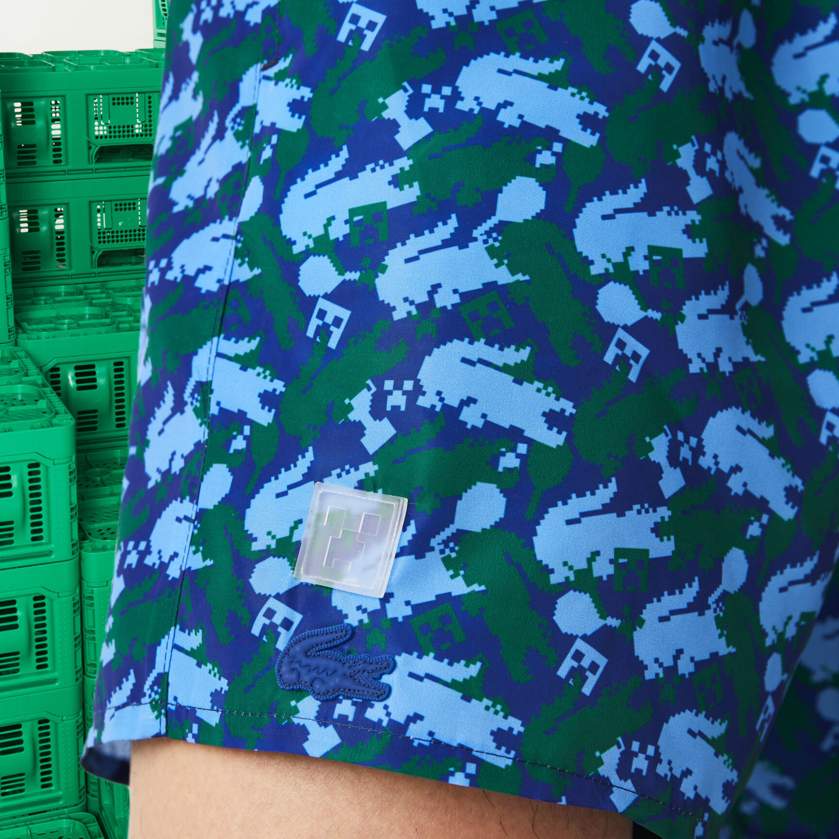Men's Lacoste x Minecraft Print Light Swimming Trunks