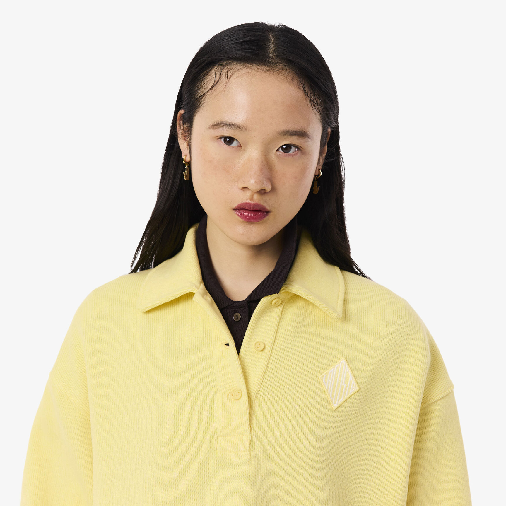Oversized Ribbed Polo Sweatshirt Oversized Ribbed Polo Sweatshirt