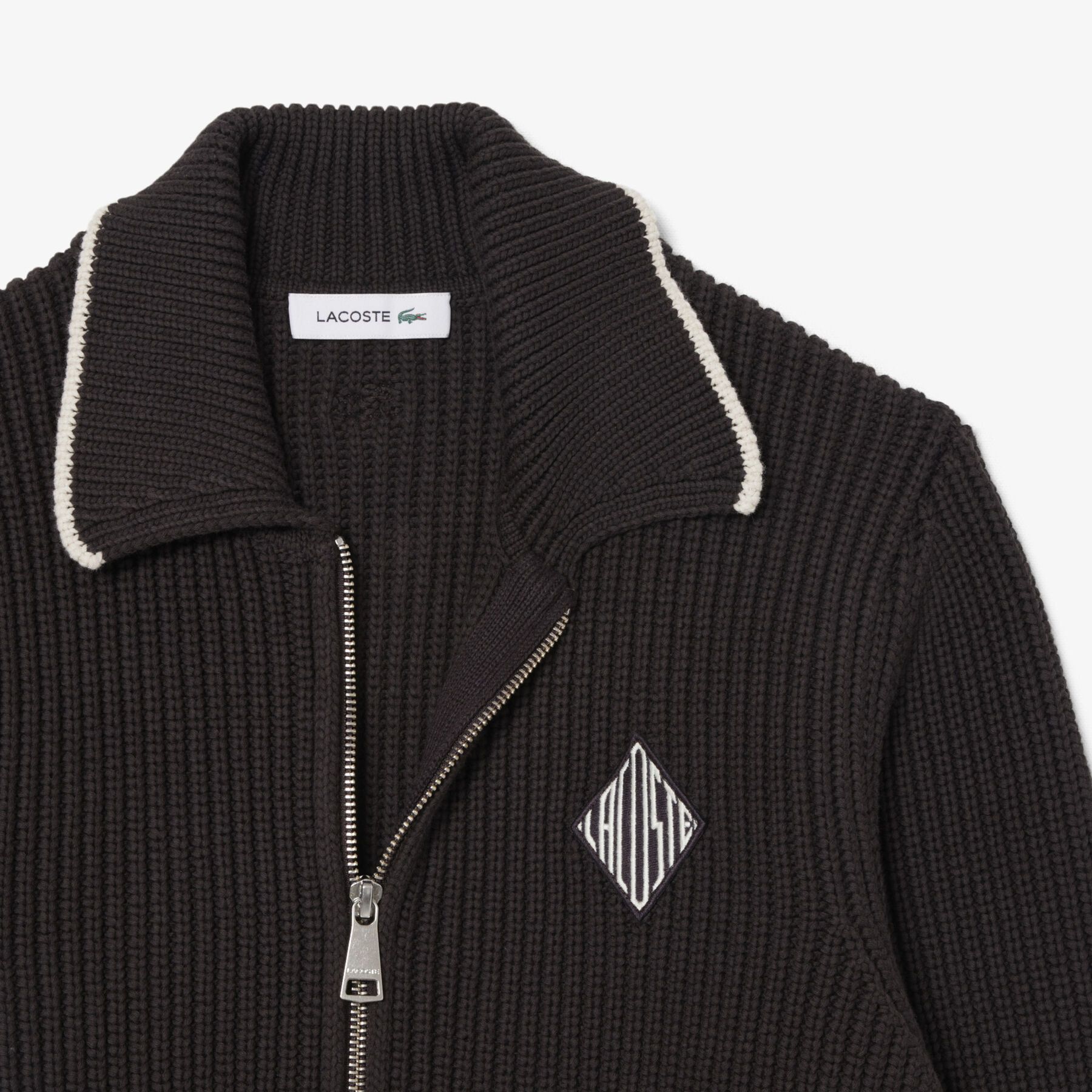 Zipped Cotton Badge Accent Sweater lacoste zipped cotton badge accent sweater