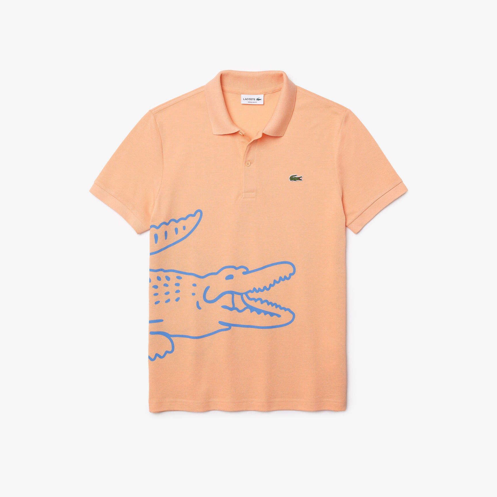Men&rsquo;s Lacoste Regular Fit Crocodile Print Cotton Piqu&eacute; Polo
