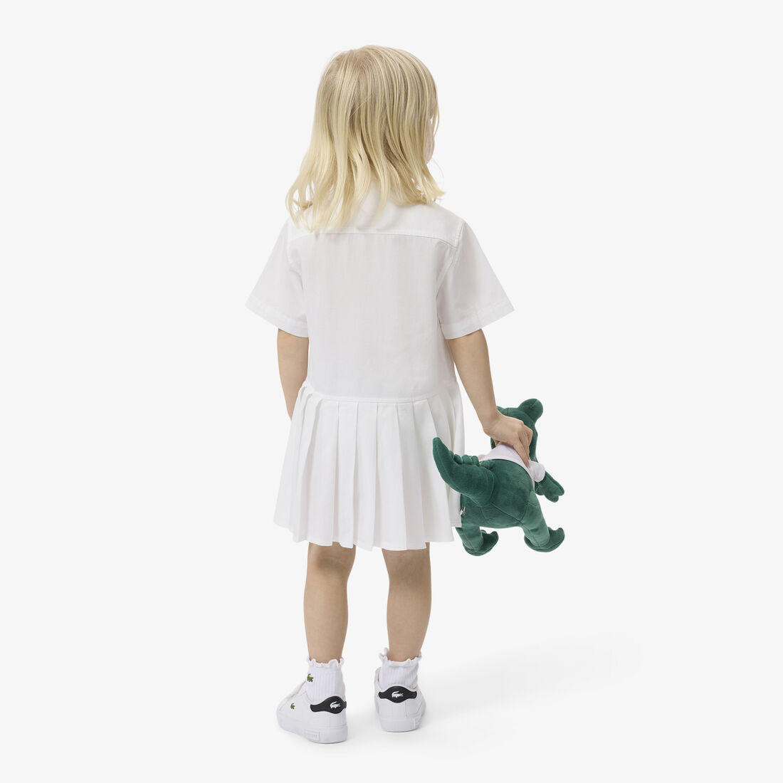 فستان قميص بتنورة من قماش البوبلين المطوي فستان قميص بتنورة من قماش البوبلين المطوي