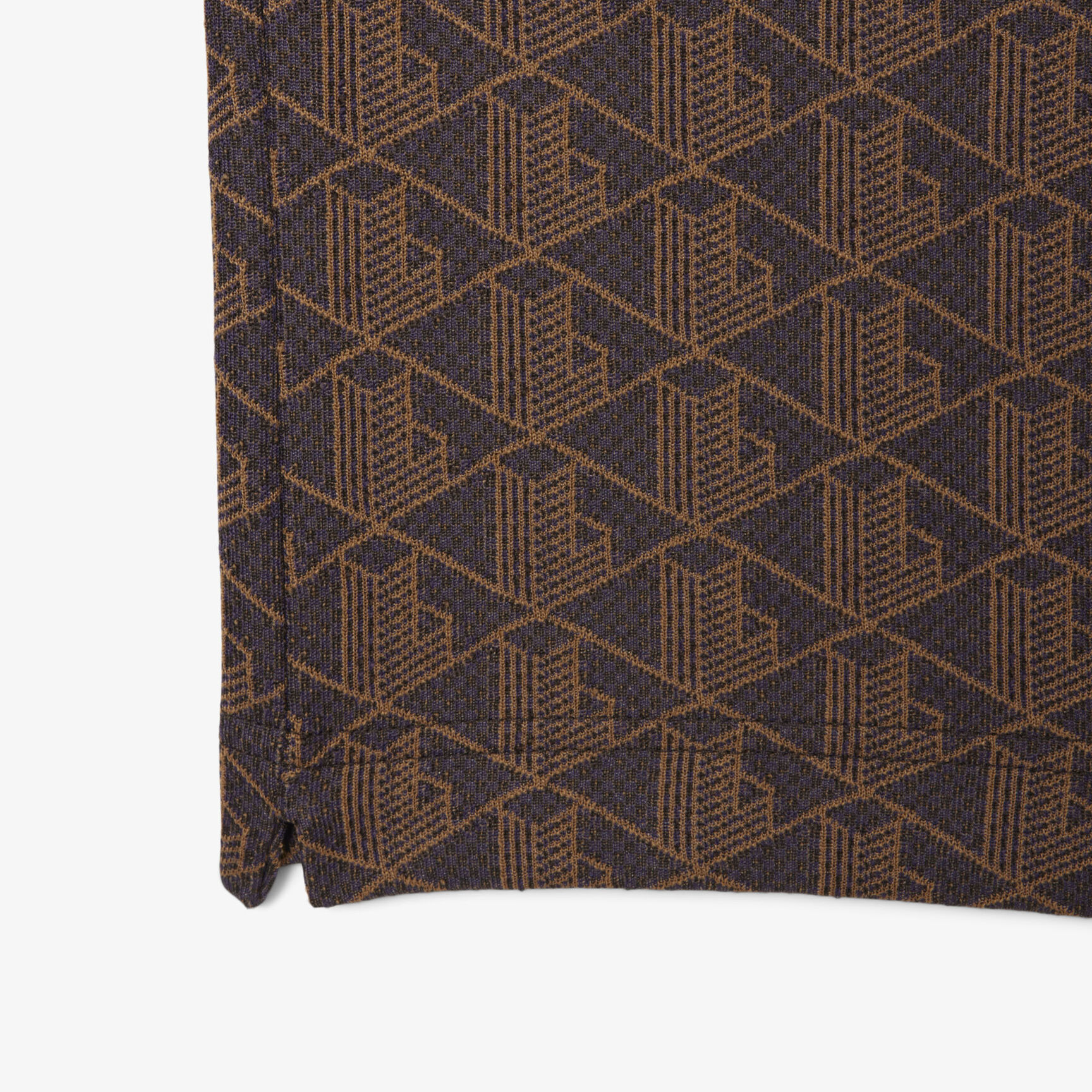 قميص بولو كلاسيكي بقصّة كلاسيكية من قماش الجاكار أحادي اللون