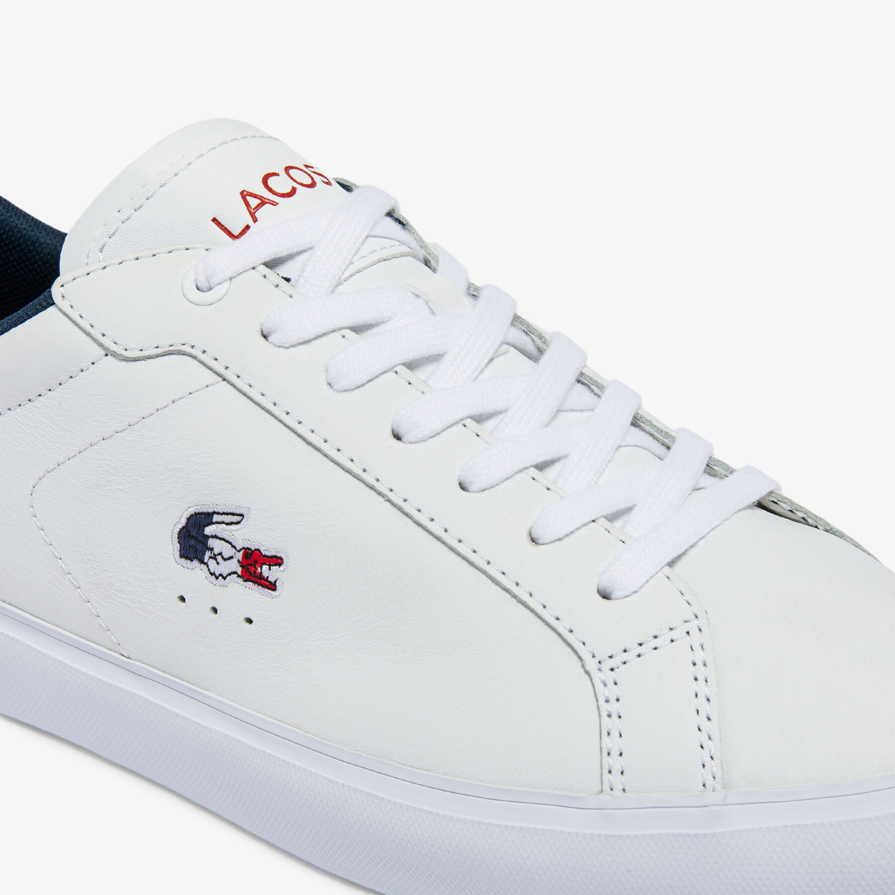 Men's Powercourt Leather Tricolour Trainers lacoste men s powercourt leather tricolour trainers