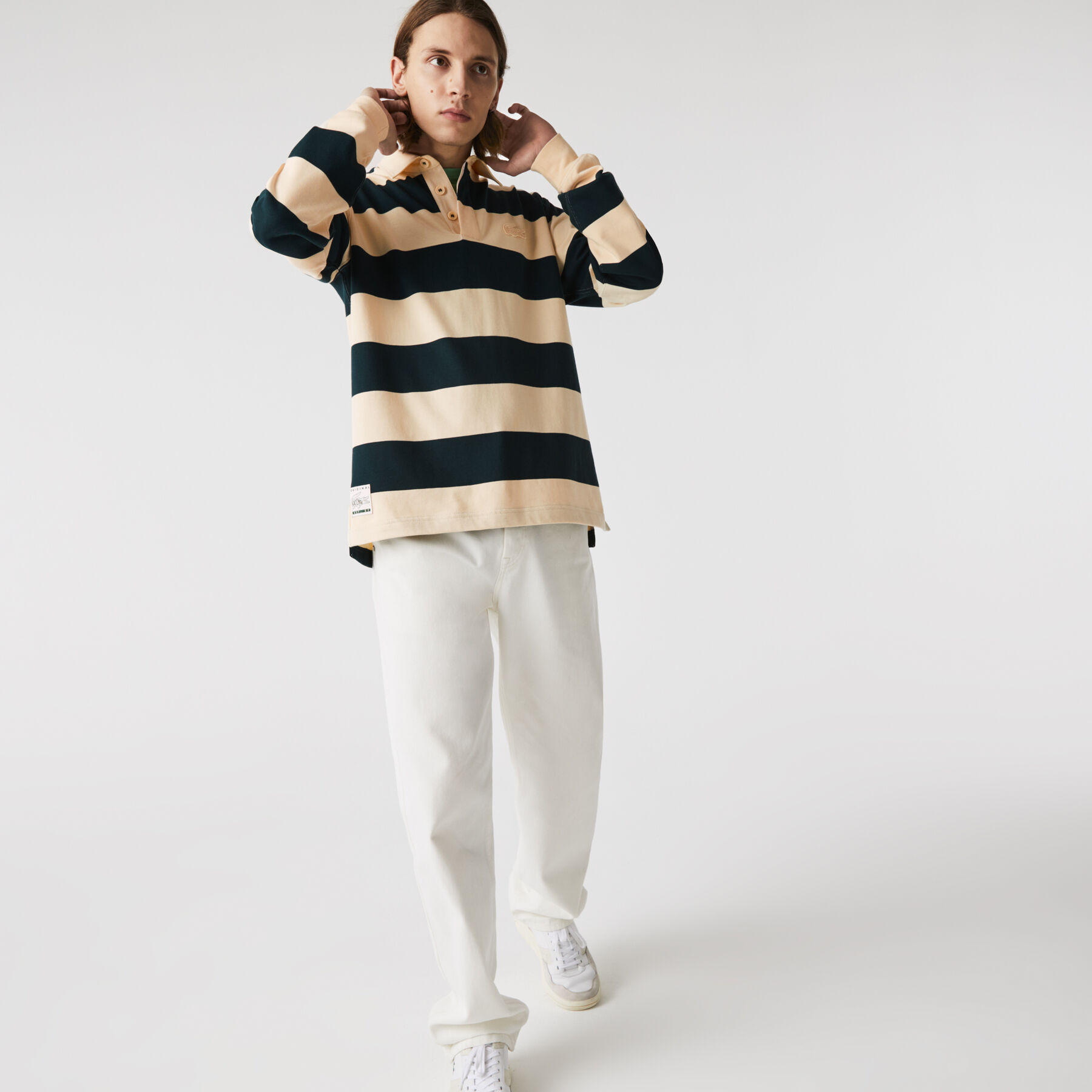 Men’s Lacoste Striped Cotton Rugby Shirt men s lacoste striped cotton rugby shirt