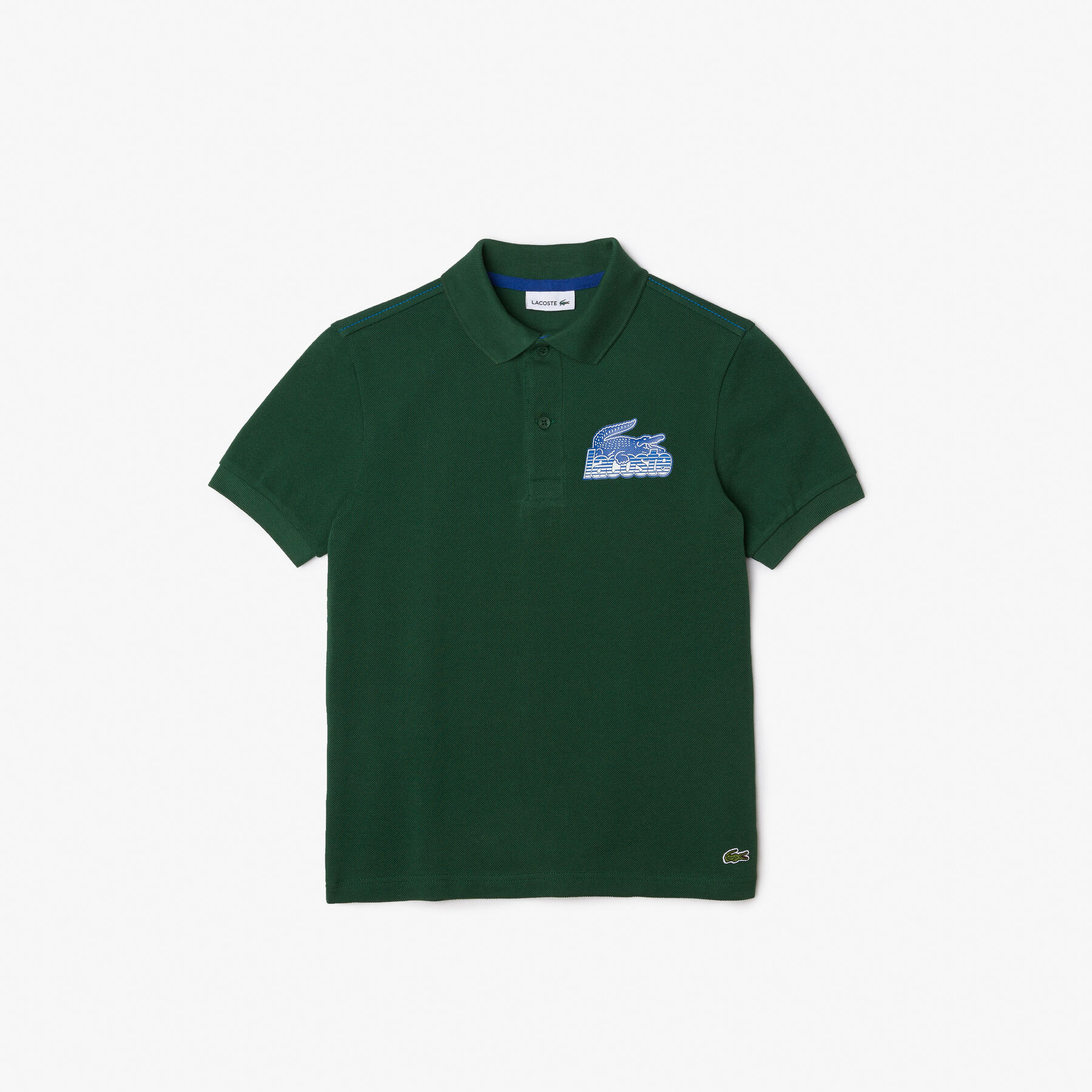 Kids' Lacoste Organic Cotton Contrast Print Polo Shirt kids lacoste organic cotton contrast print polo shirt