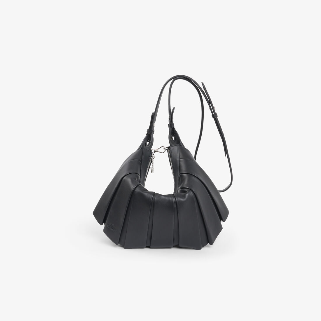 lacoste medium lenglen leather hobo bag