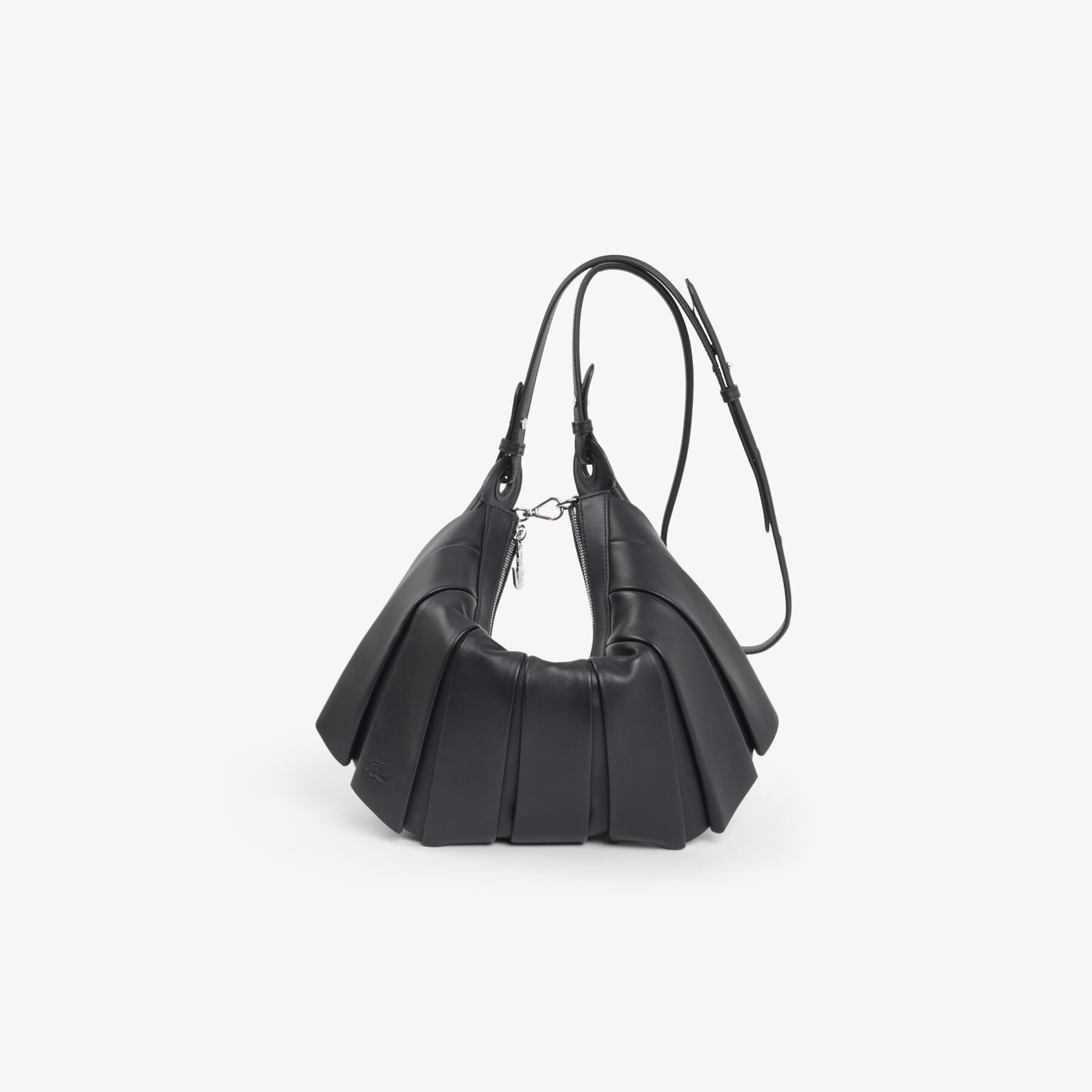 lacoste medium lenglen leather hobo bag