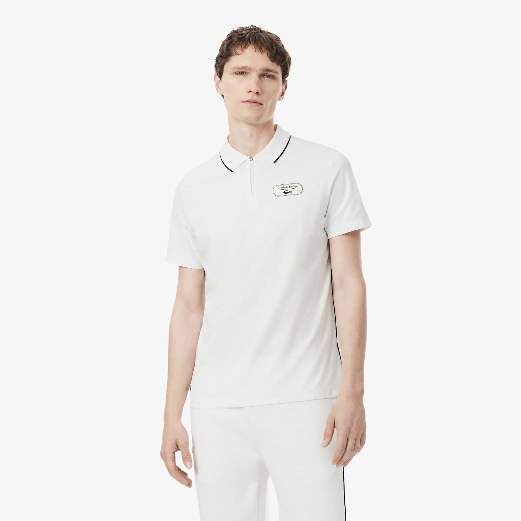 lacoste ultra dry badge accent tennis heritage polo shirt