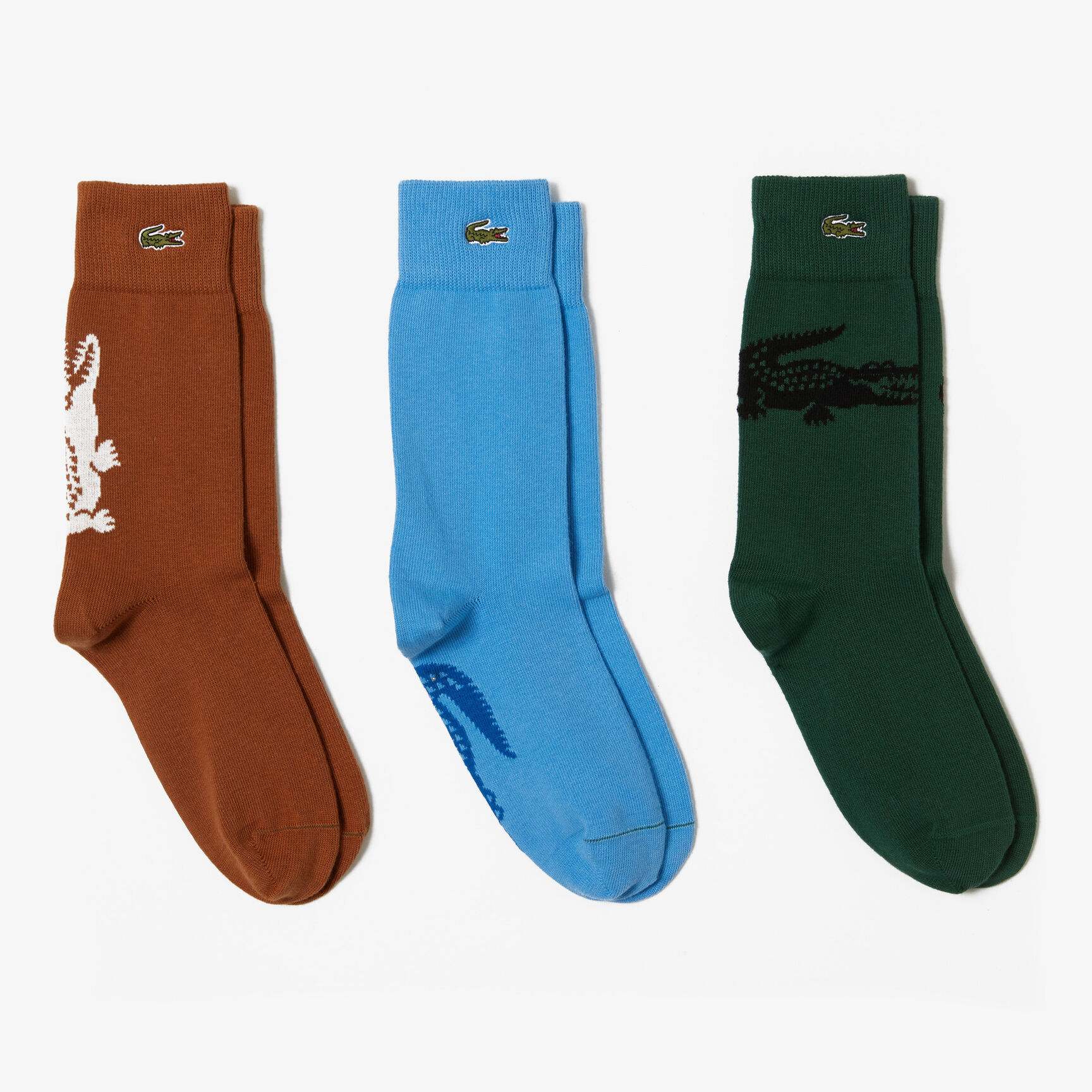 Unisex Lacoste Crocodile Pattern Sock Three-Pack Unisex Lacoste Crocodile Pattern Sock Three-Pack