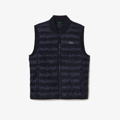 men s lacoste padded water repellent vest jacket