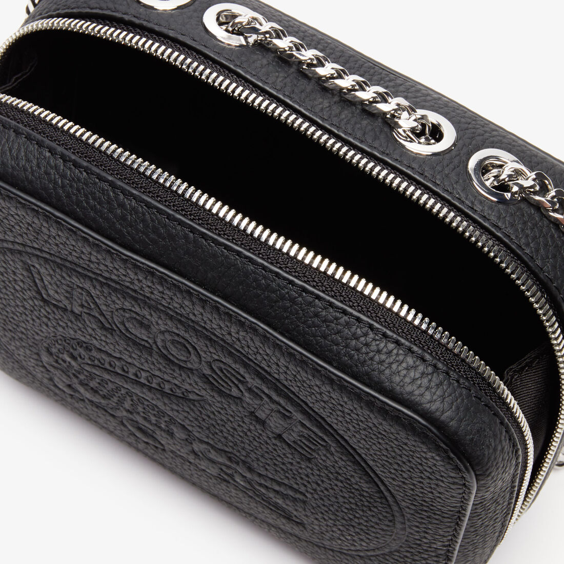 Women's Croco Crew Grained Leather Zip Shoulder Bag Women's Croco Crew Grained Leather Zip Shoulder Bag