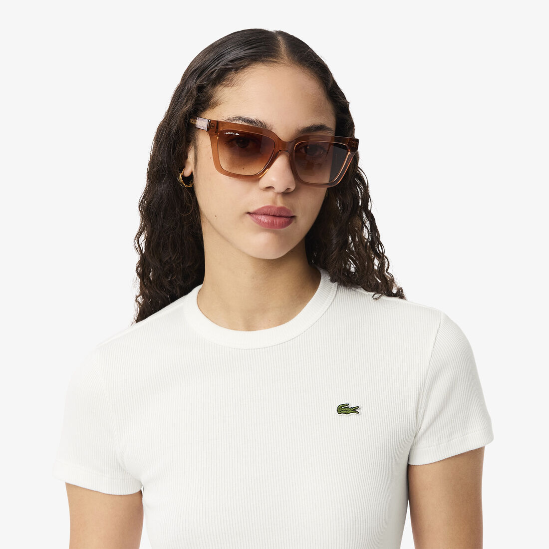 تي شيرت قطني مضلع بقصة ضيقة تي شيرت قطني مضلع بقصة ضيقة