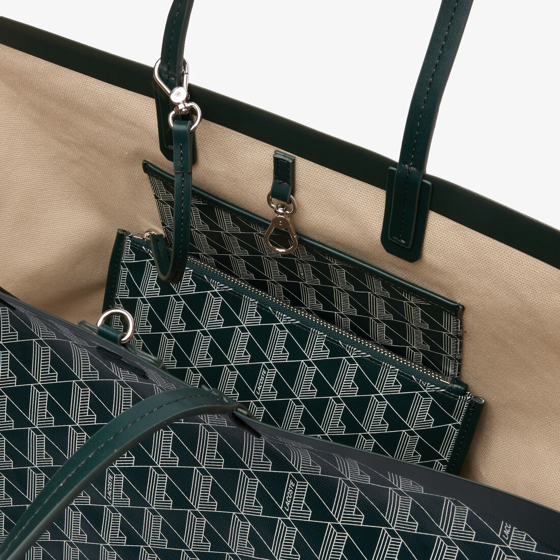 Zely Coated Canvas Monogram Large Tote Zely Coated Canvas Monogram Large Tote