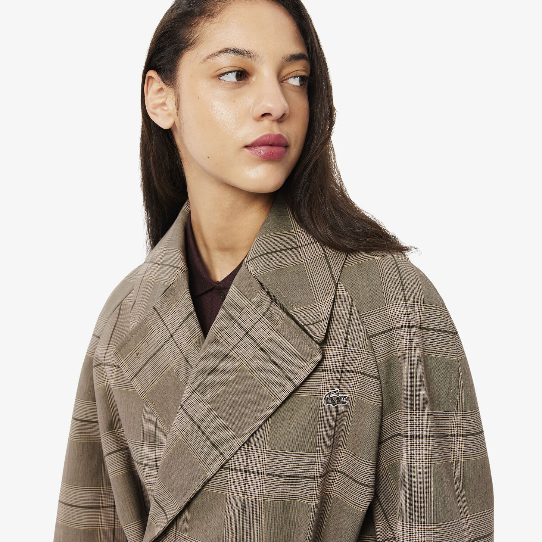 Water-Repellent Plaid Wrap Coat Water-Repellent Plaid Wrap Coat