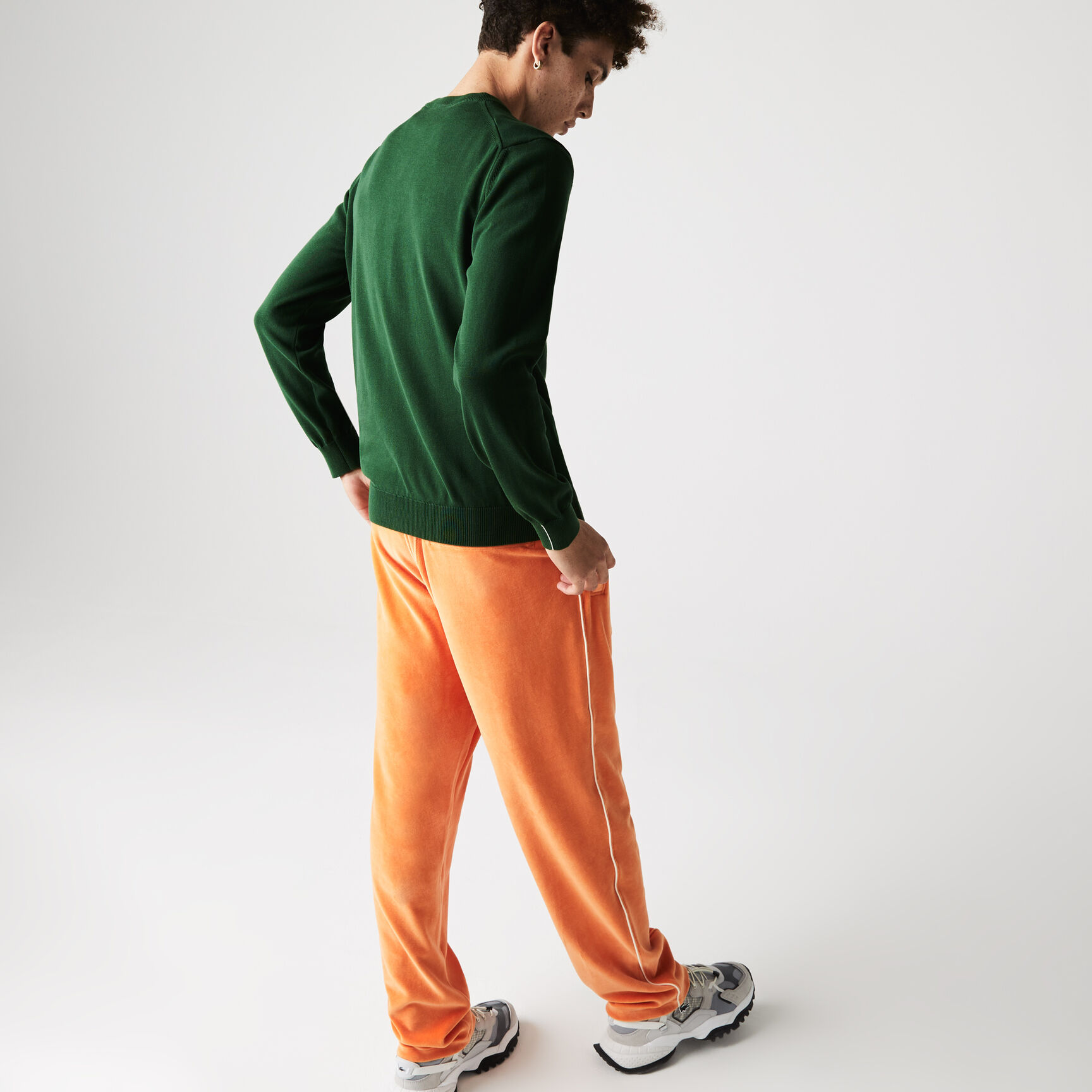 Monochrome Cotton V-neck Sweater