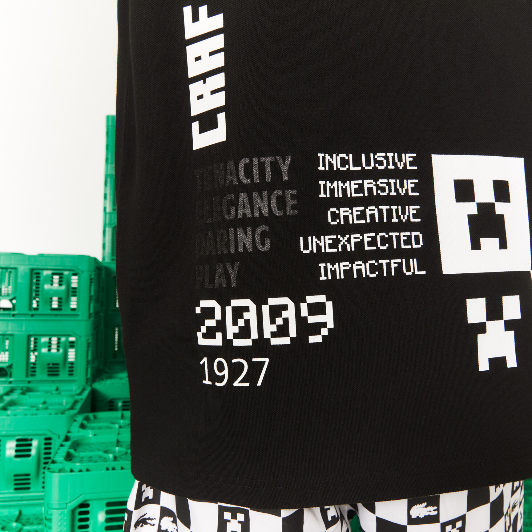 Men's Lacoste L!VE x Minecraft Loose Fit Organic Cotton Polo Shirt Men's Lacoste L!VE x Minecraft Loose Fit Organic Cotton Polo Shirt