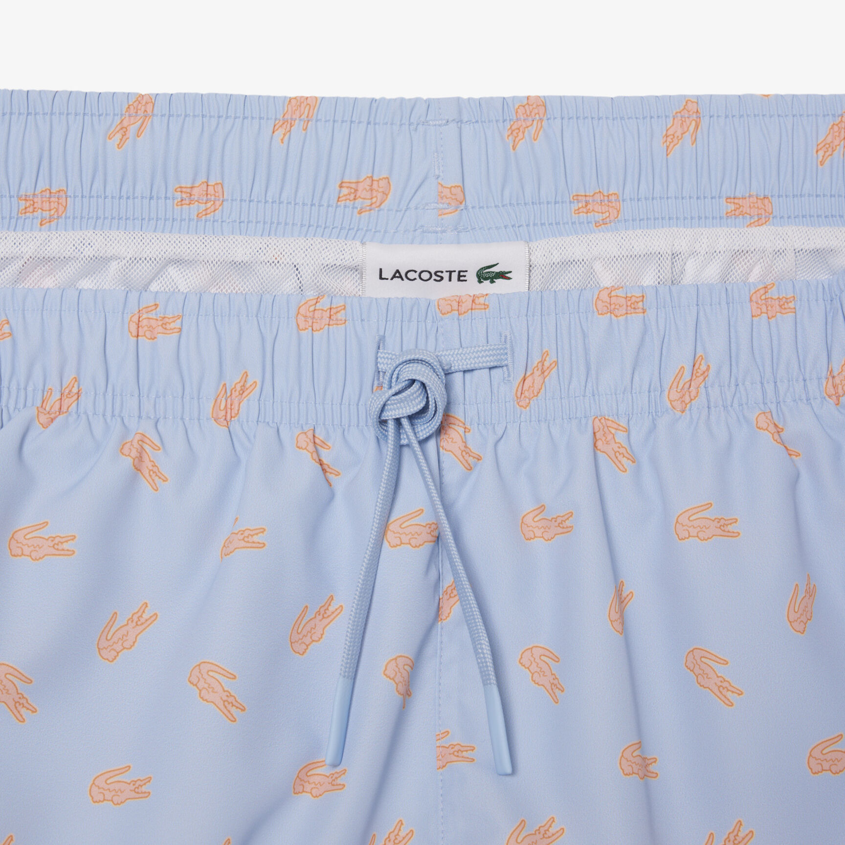 Mid Length Crocodile Print Swim Trunks