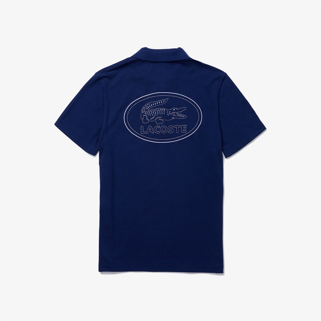 قميص بولو من بيكيه القطن للرجال شعار مطرز وقصة عادية قميص بولو من بيكيه القطن للرجال شعار مطرز وقصة عادية