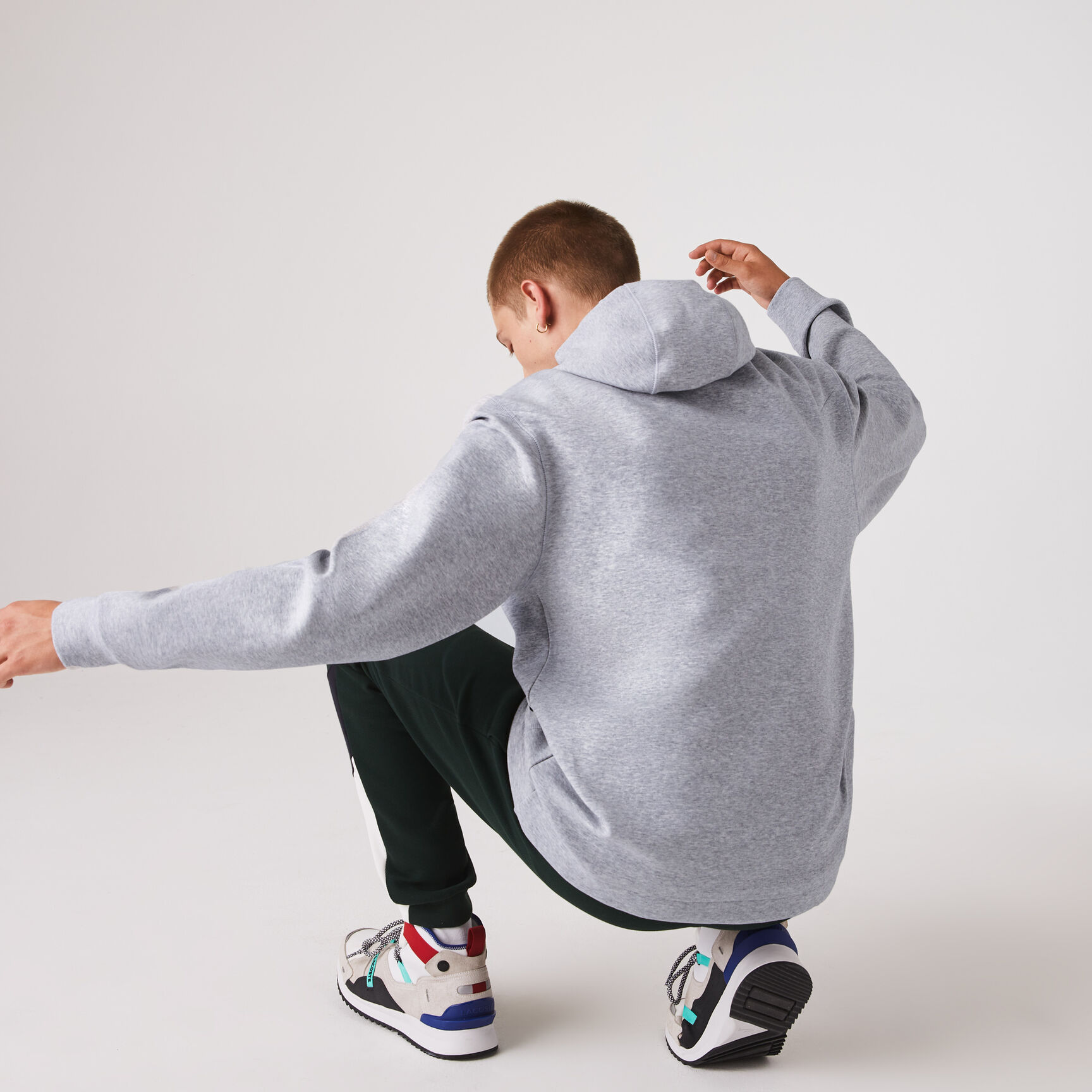 Men's Lacoste Branded Hooded Zippered Jacket With Badge Men's Lacoste Branded Hooded Zippered Jacket With Badge