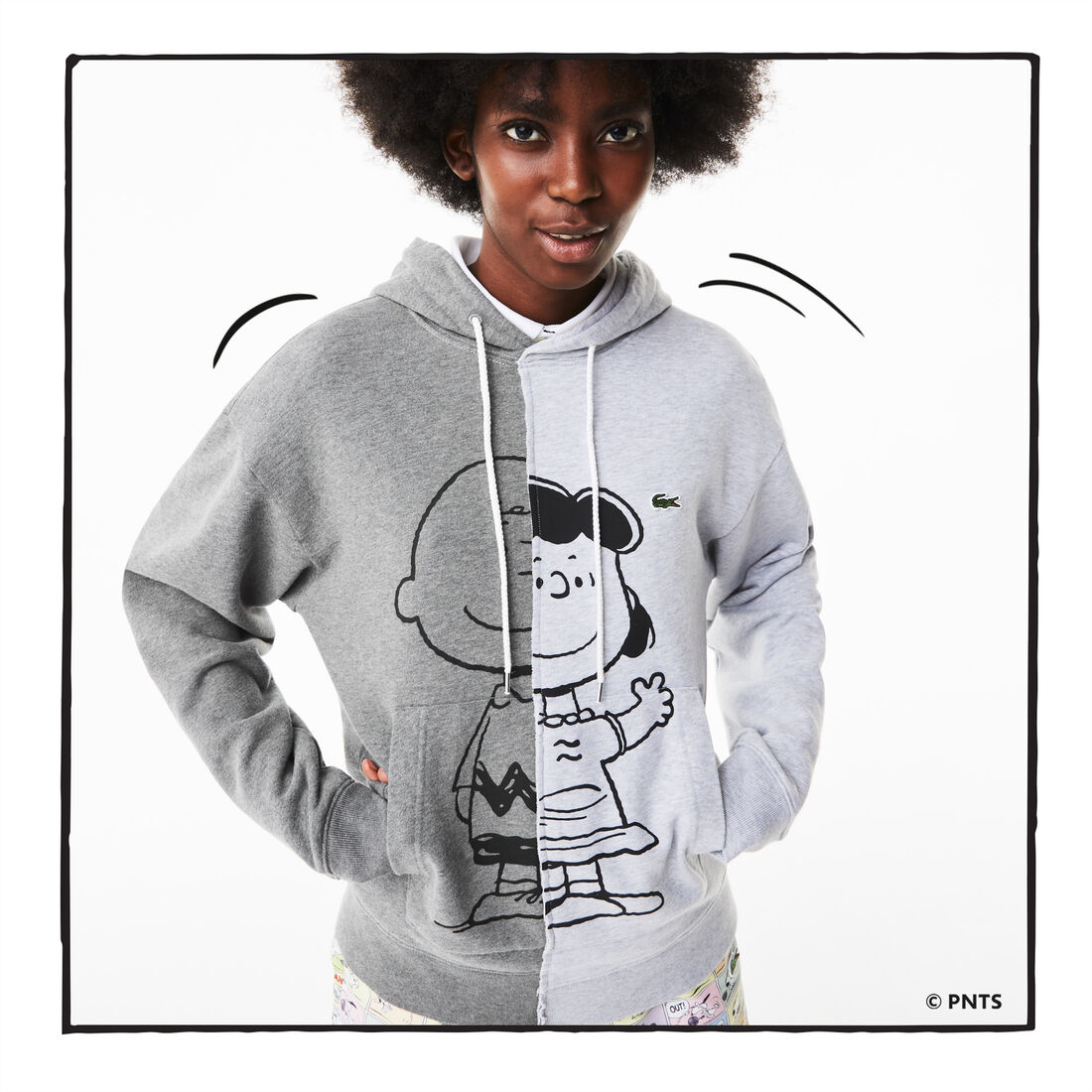 Unisex Lacoste L!VE x Peanuts Loose Fit Hooded Sweatshirt Unisex Lacoste L!VE x Peanuts Loose Fit Hooded Sweatshirt