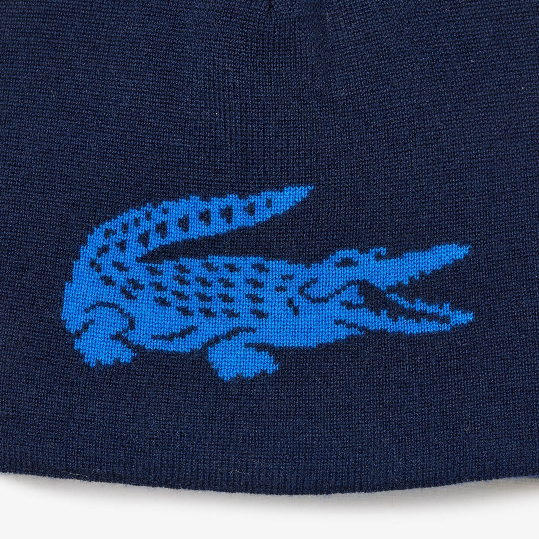 Unisex Lacoste Contrast Crocodile Reversible Beanie Unisex Lacoste Contrast Crocodile Reversible Beanie