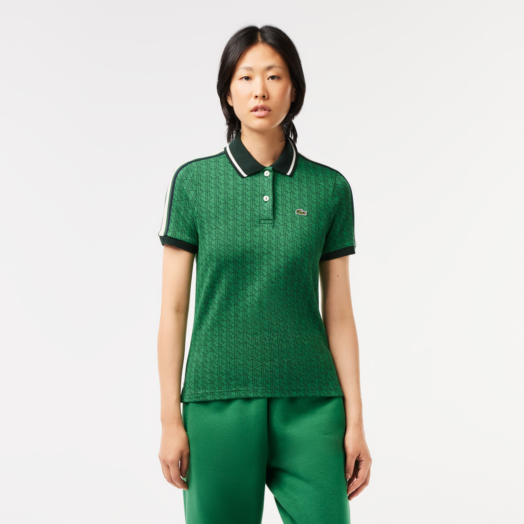Slim Fit Lacoste Monogram Jacquard Polo Shirt Slim Fit Lacoste Monogram Jacquard Polo Shirt