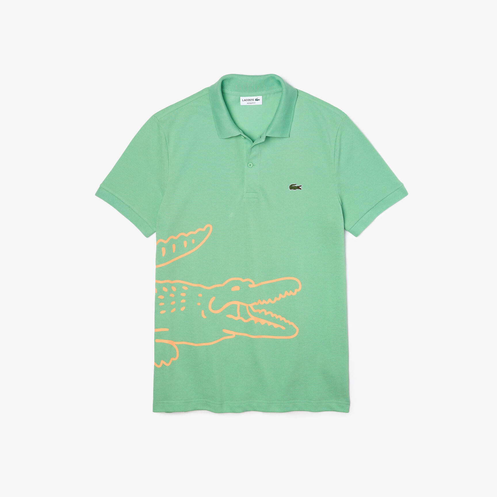 Men&rsquo;s Lacoste Regular Fit Crocodile Print Cotton Piqu&eacute; Polo