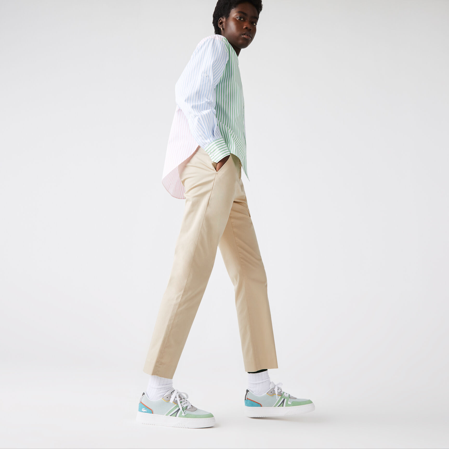 بنطال كلاسيكي جديد قطن مطاطي بقصة ضيقة للنساء بنطال كلاسيكي جديد قطن مطاطي بقصة ضيقة للنساء